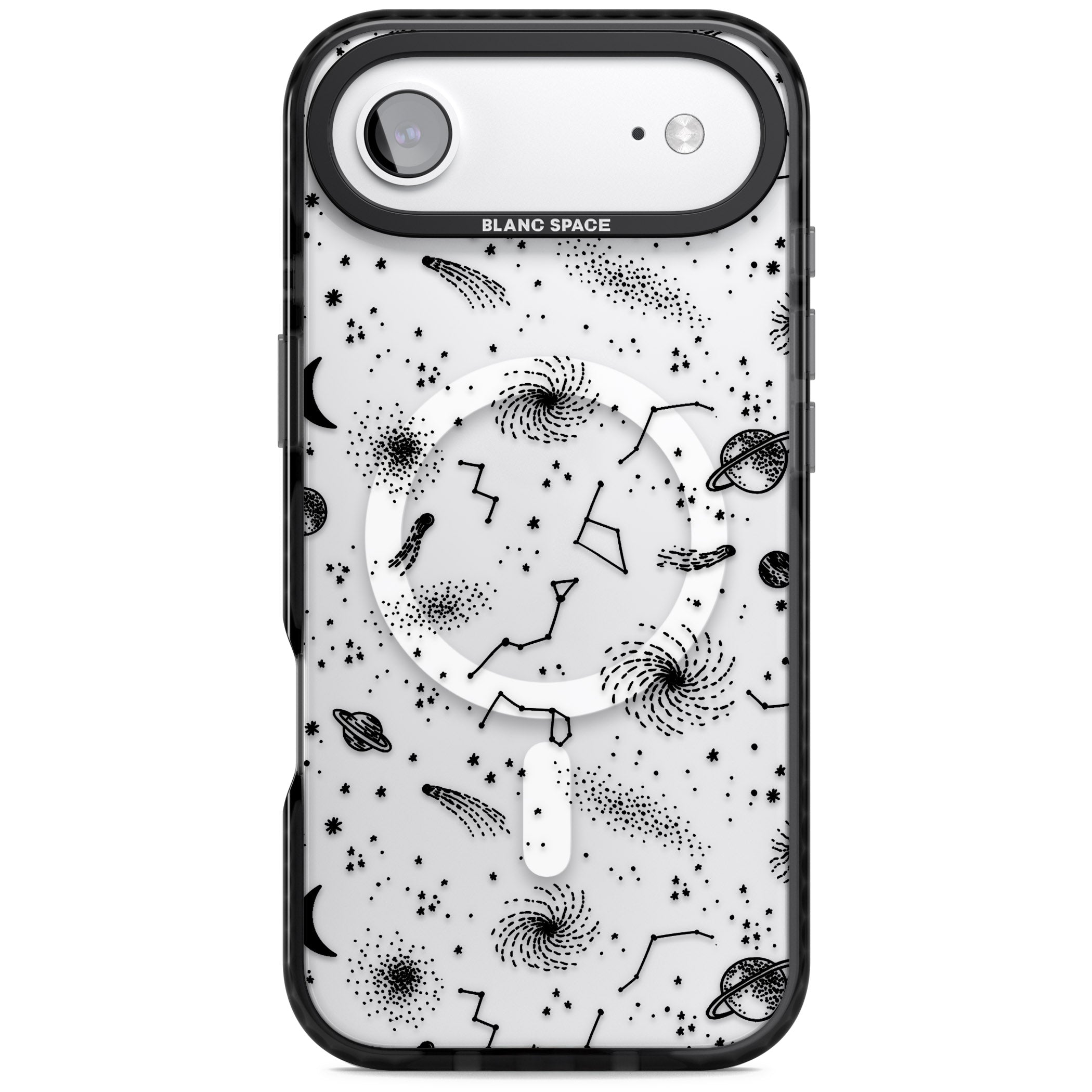 Galactic Sketch iPhone 17 Air Impact Pro Black Phone Case
