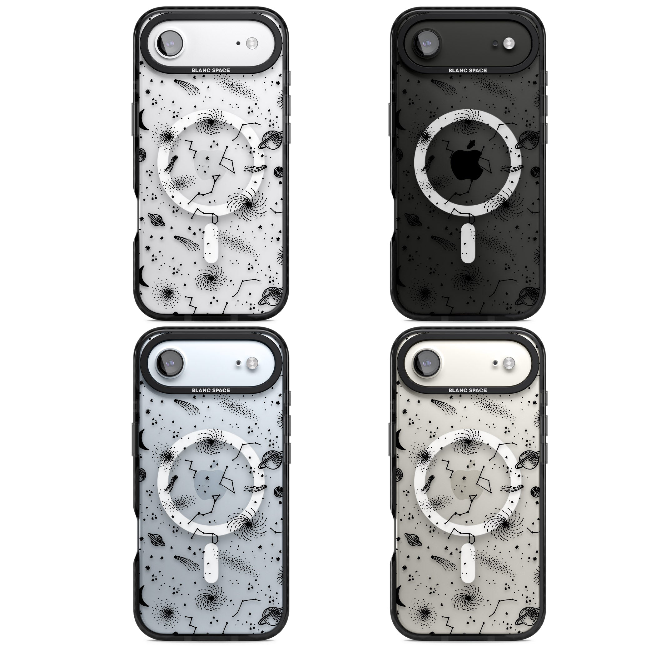 Galactic Sketch iPhone 17 Air Impact Pro Black Phone Case APT Impact Protection