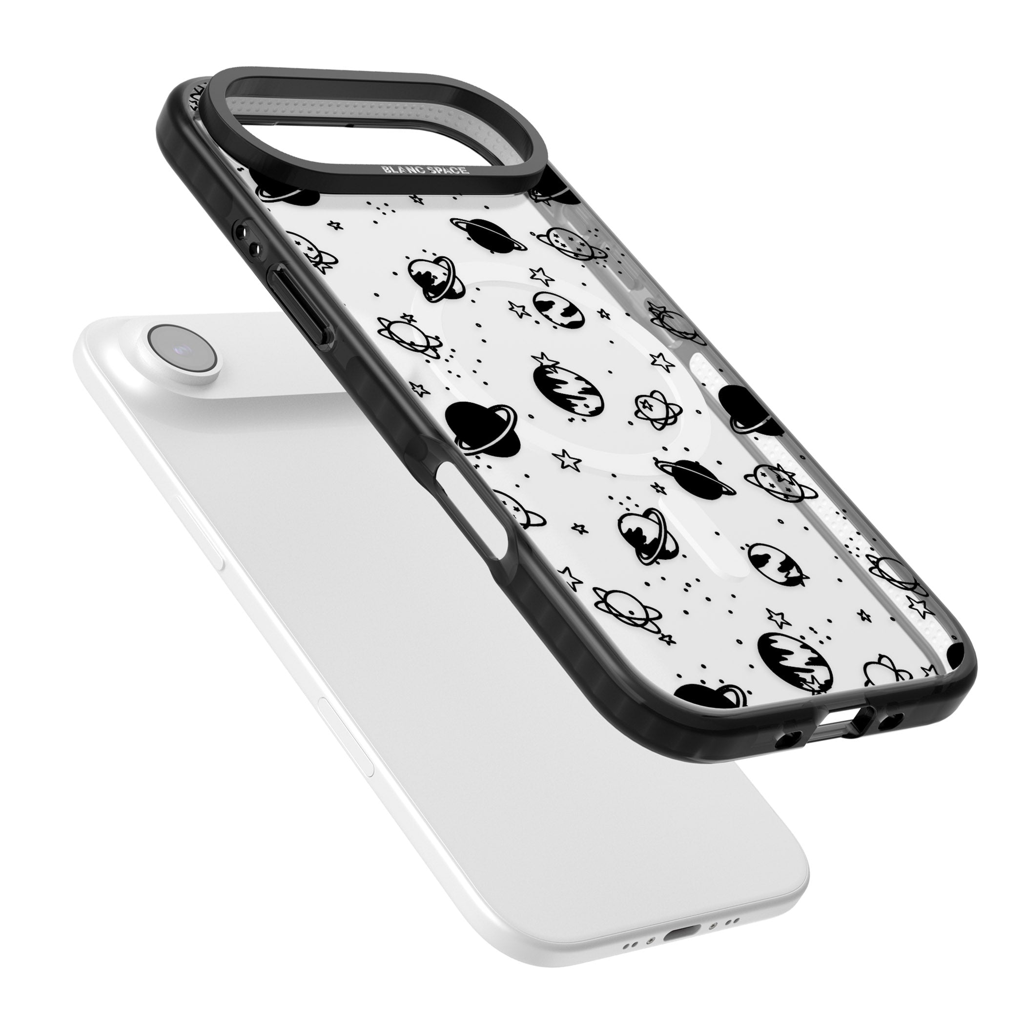 Black Planets iPhone 17 Air Impact Pro Black Phone Case Colours