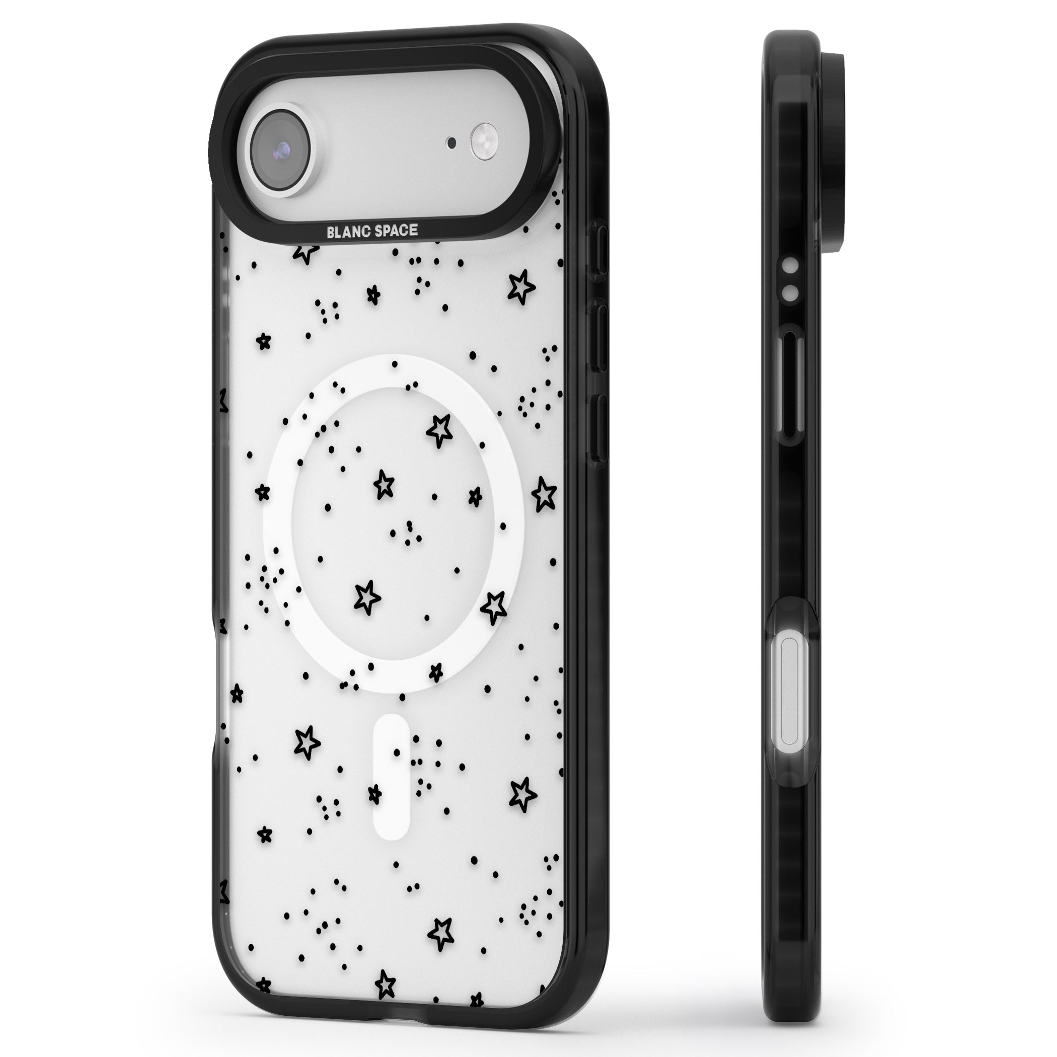 Starry Night Sky iPhone 17 Air Impact Pro Black Phone Case Side Profile