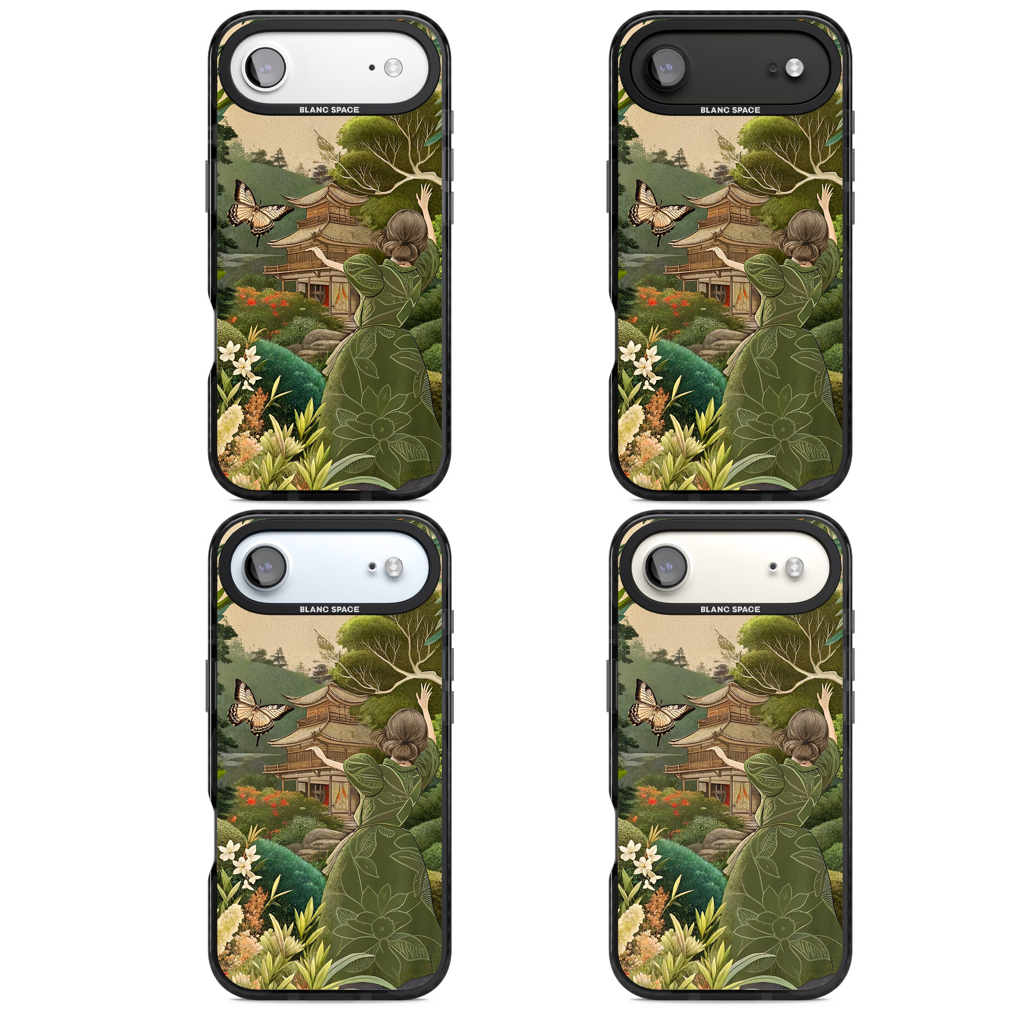Japanese Nature iPhone 17 Air Impact Pro Black Phone Case APT Impact Protection