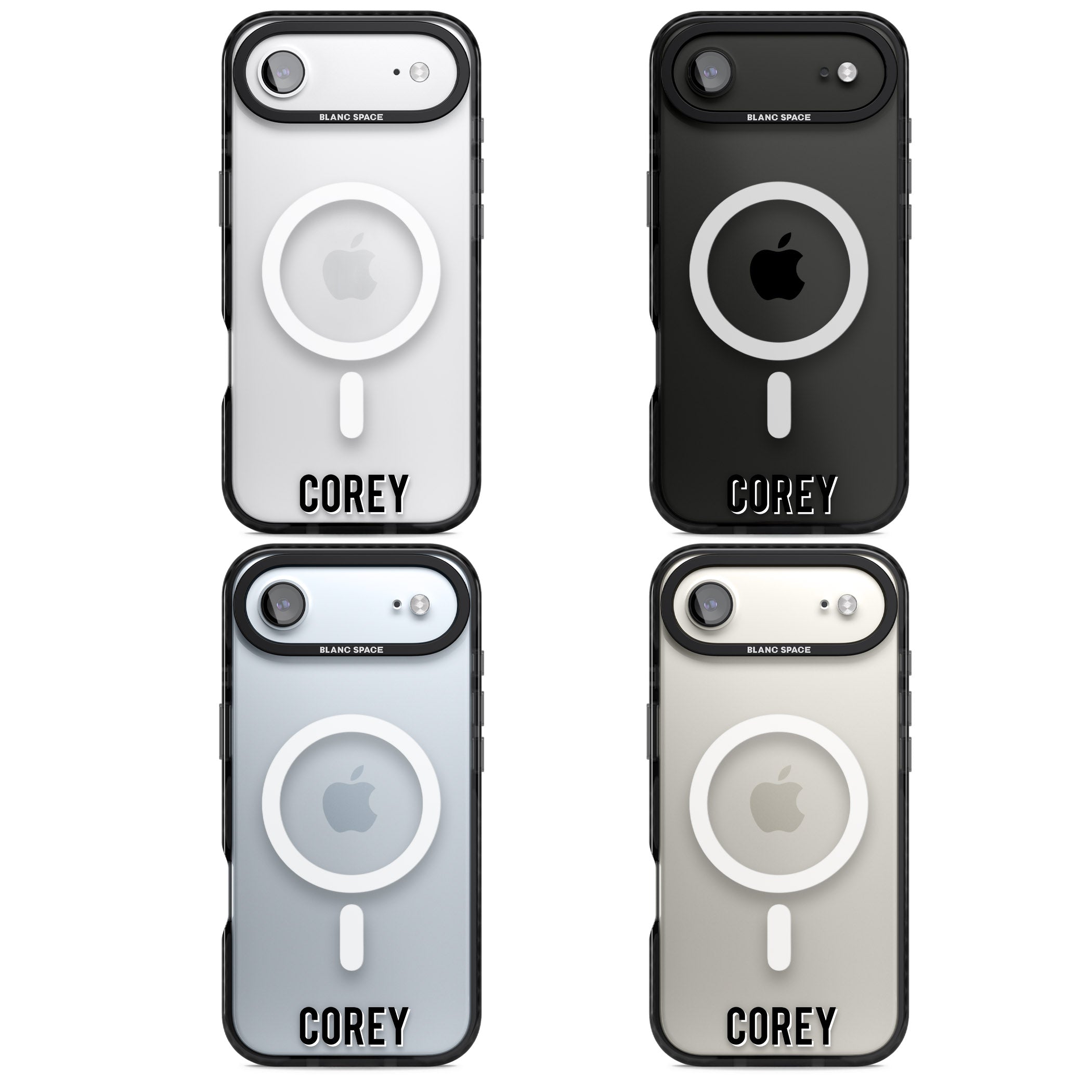 Personalised Bottom Name iPhone 17 Air Impact Pro Black Phone Case APT Impact Protection