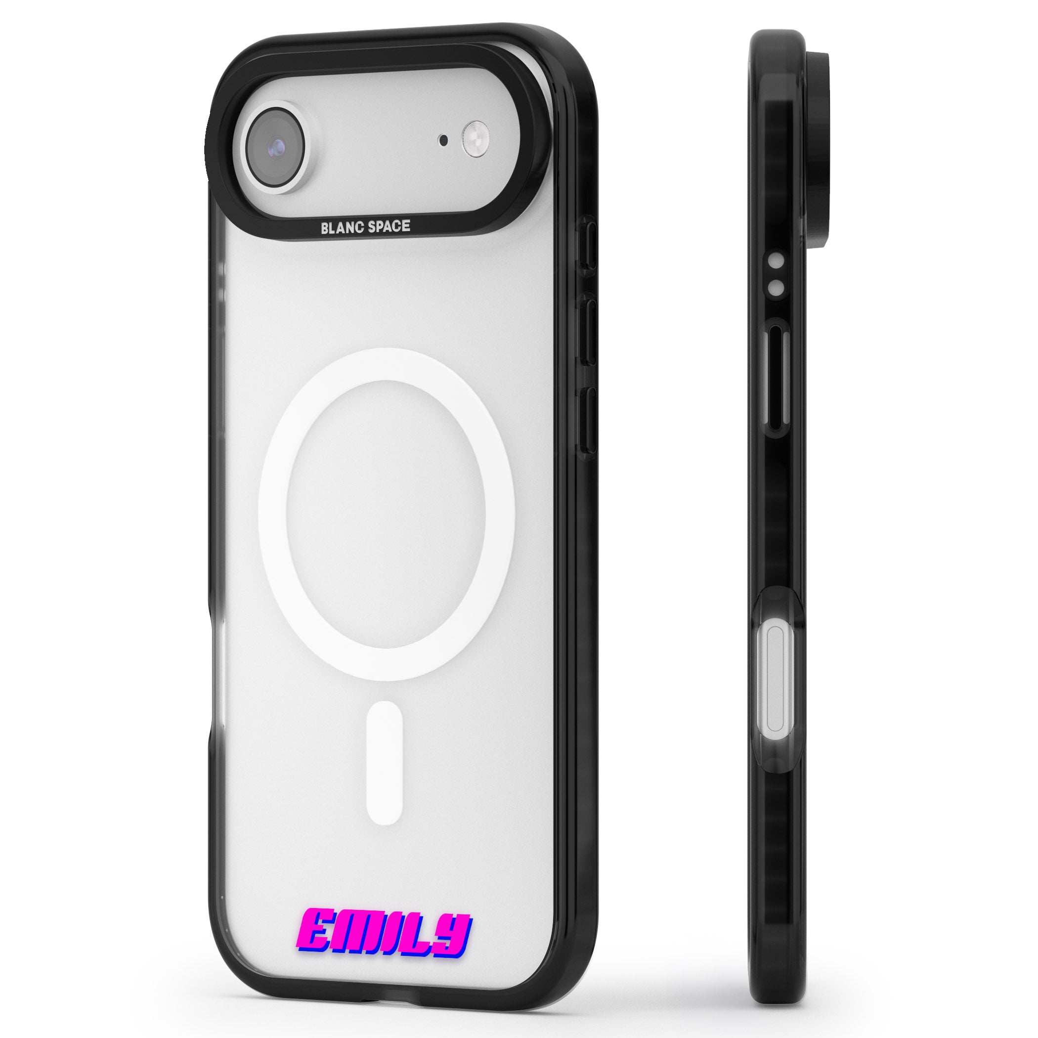 Personalised Cool Bottom Name iPhone 17 Air Impact Pro Black Phone Case Side Profile