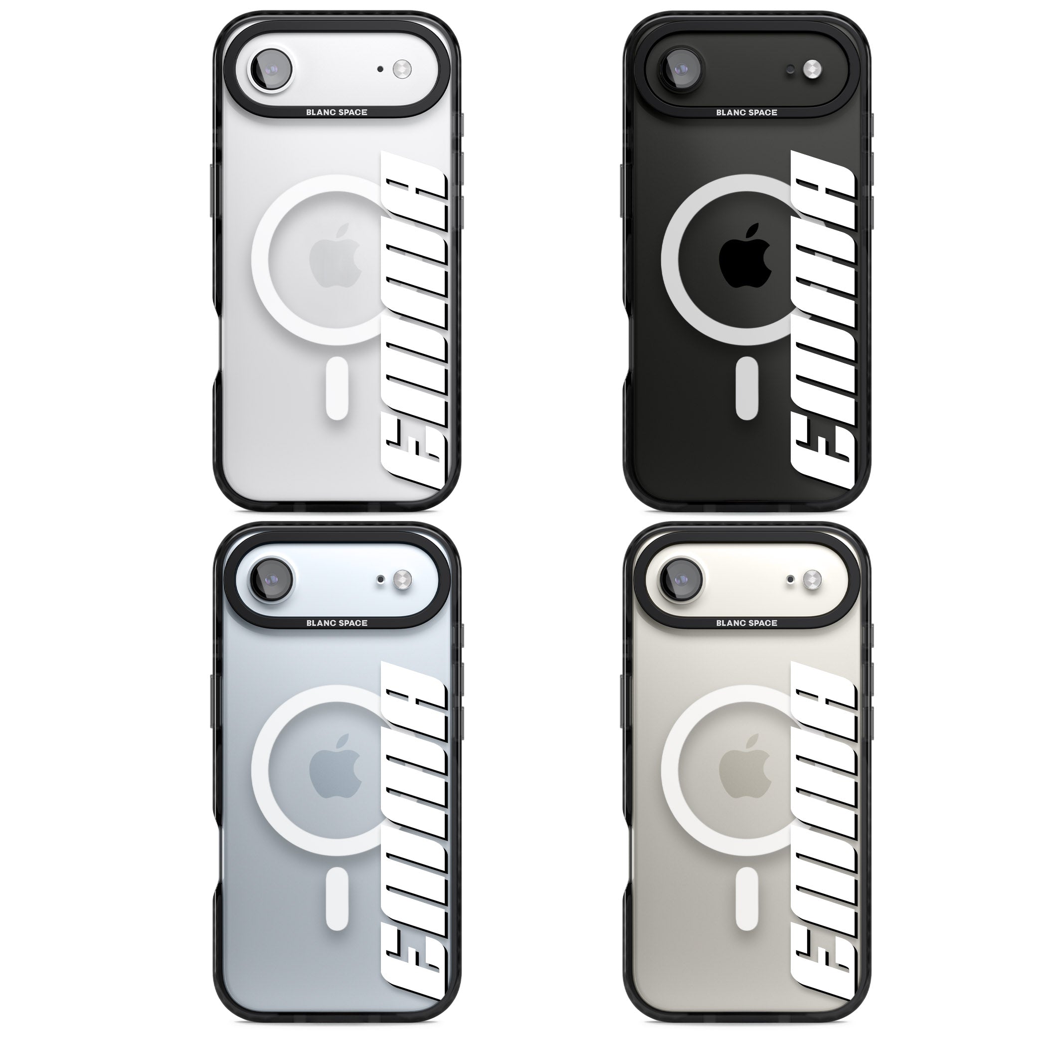 Personalised Vertical Bold Name iPhone 17 Air Impact Pro Black Phone Case APT Impact Protection