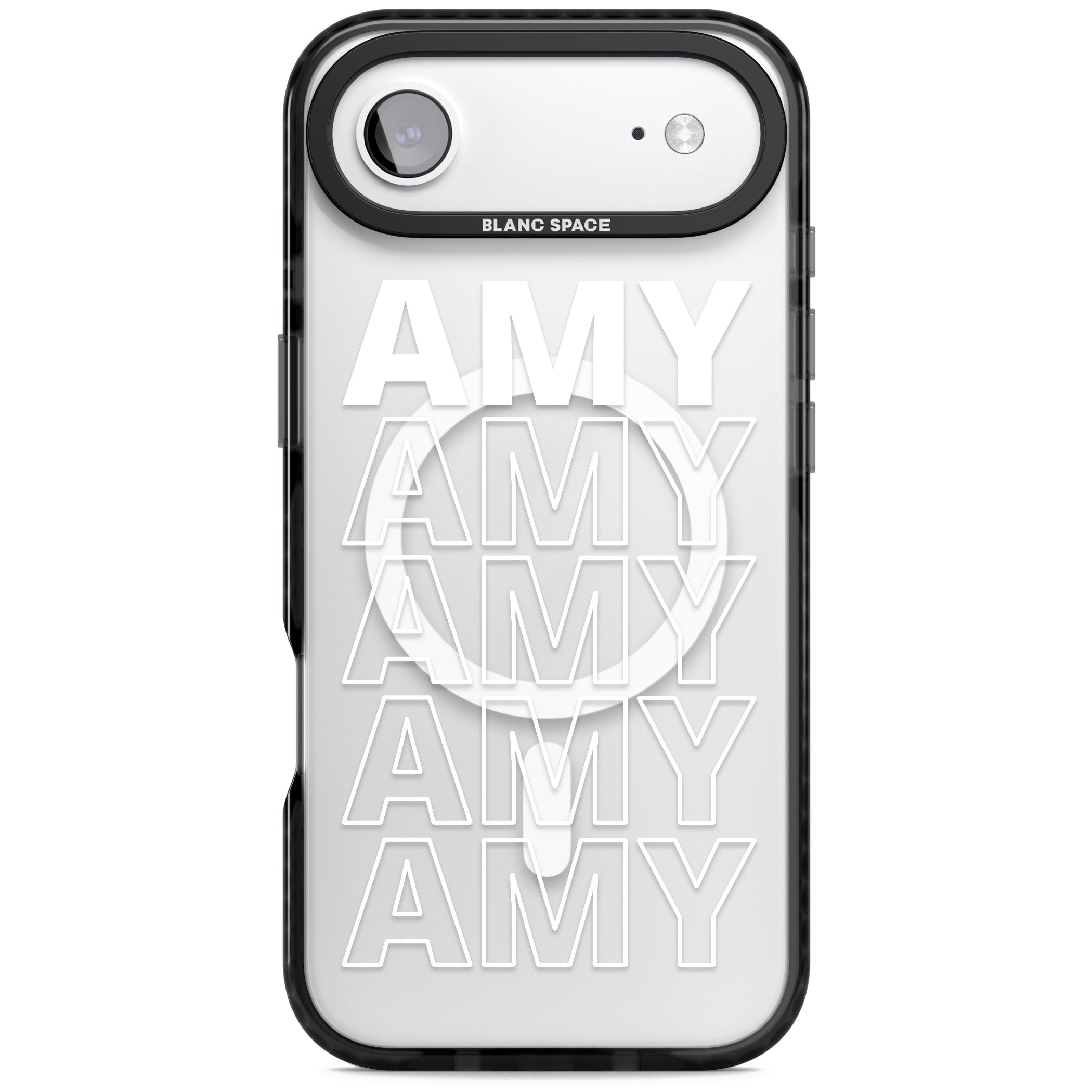 Personalised Bold Name Repeated iPhone 17 Air Impact Pro Black Phone Case
