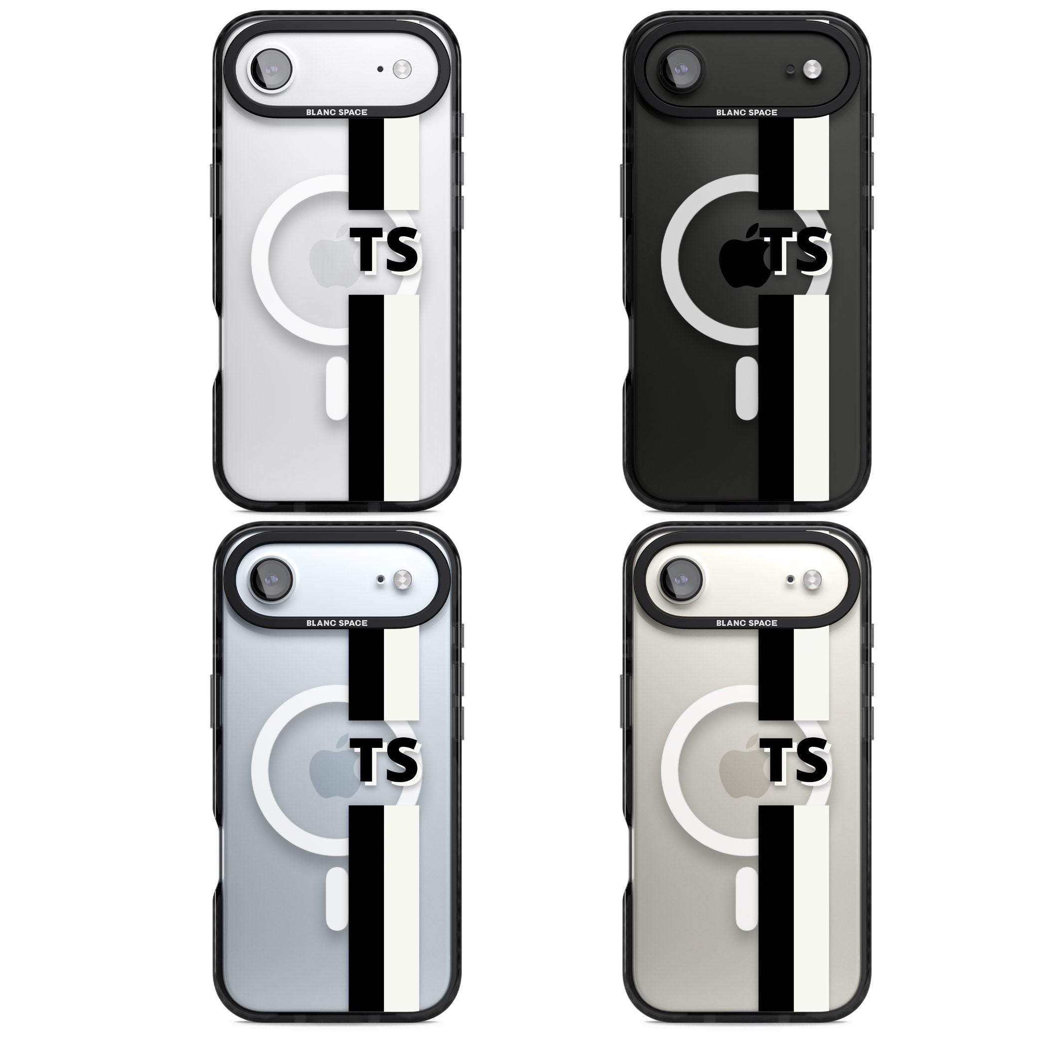 Personalised Black And White Stripe iPhone 17 Air Impact Pro Black Phone Case APT Impact Protection