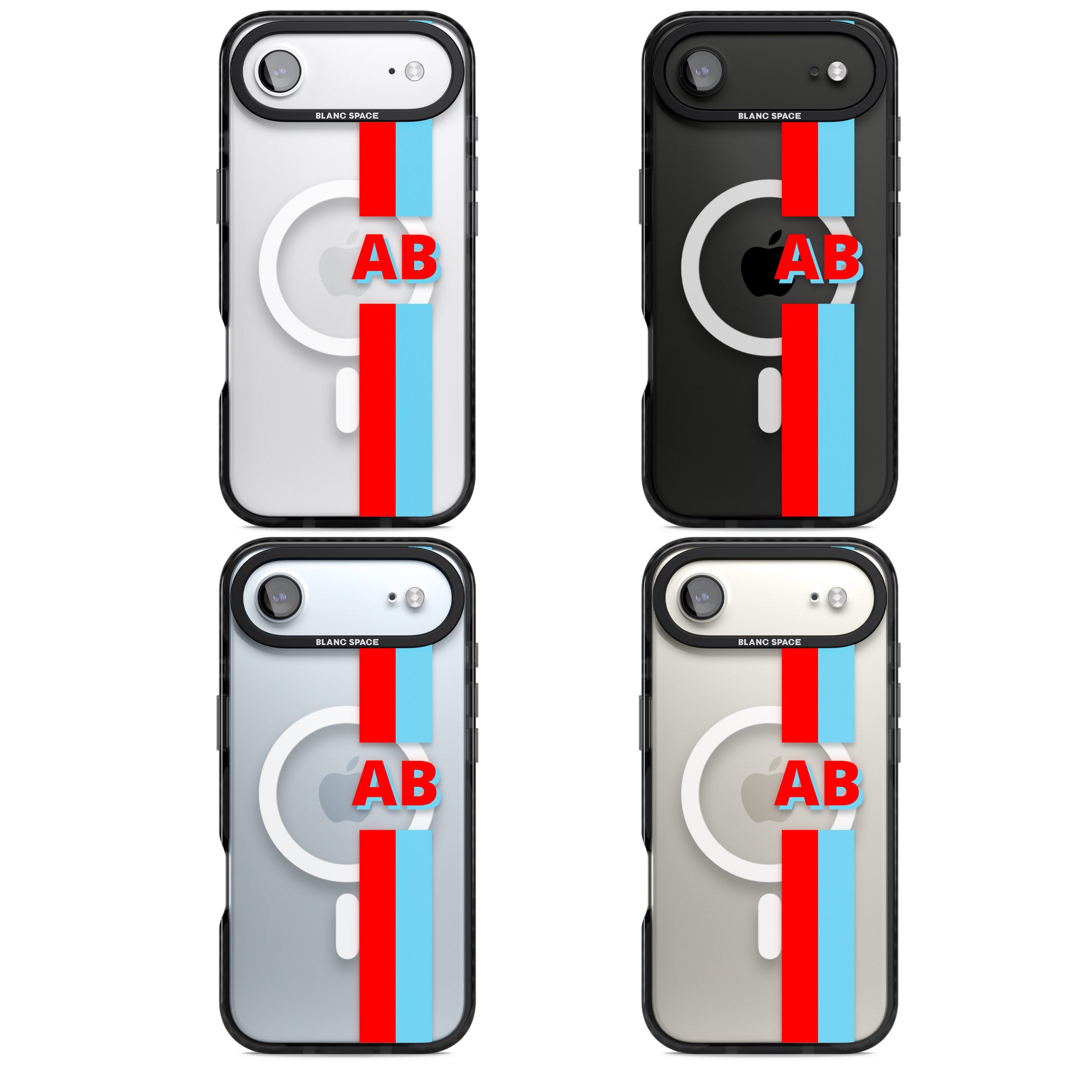 Personalised Bold Striped iPhone 17 Air Impact Pro Black Phone Case APT Impact Protection