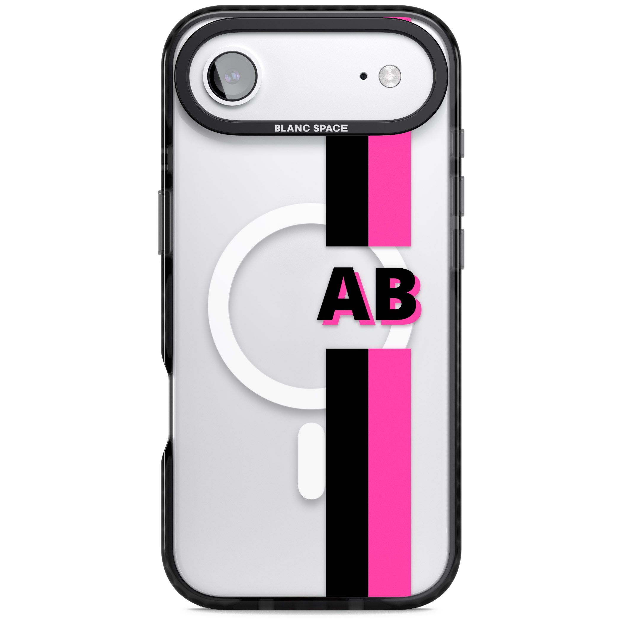 Personalised Bold Name Stripe iPhone 17 Air Impact Pro Black Phone Case