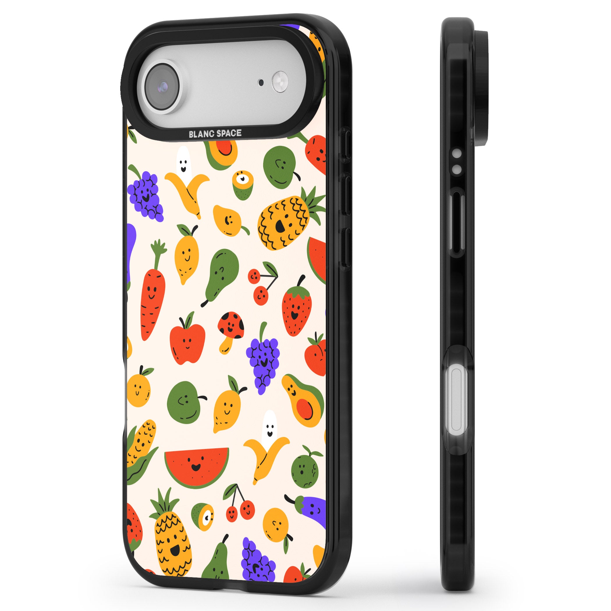 Kawaii Fruit iPhone 17 Air Impact Pro Black Phone Case Side Profile