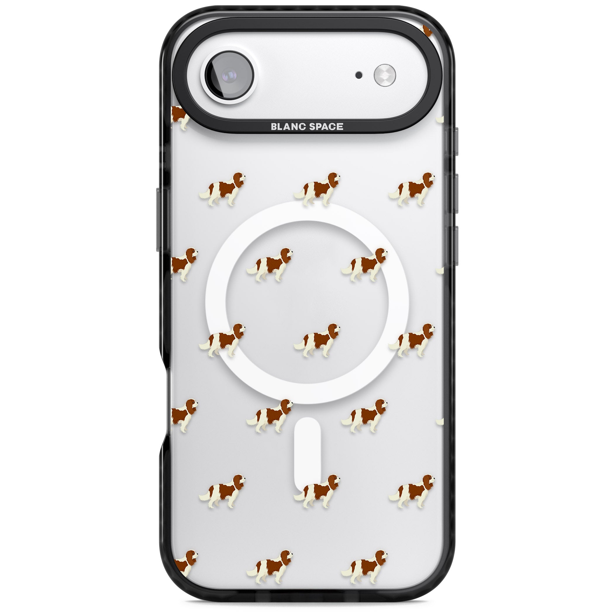 Cavalier King Charles Dog Pattern iPhone 17 Air Impact Pro Black Phone Case