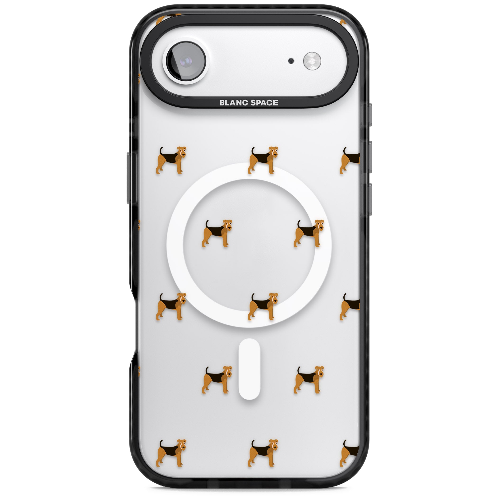 Airedale Terrier Dog Pattern iPhone 17 Air Impact Pro Black Phone Case