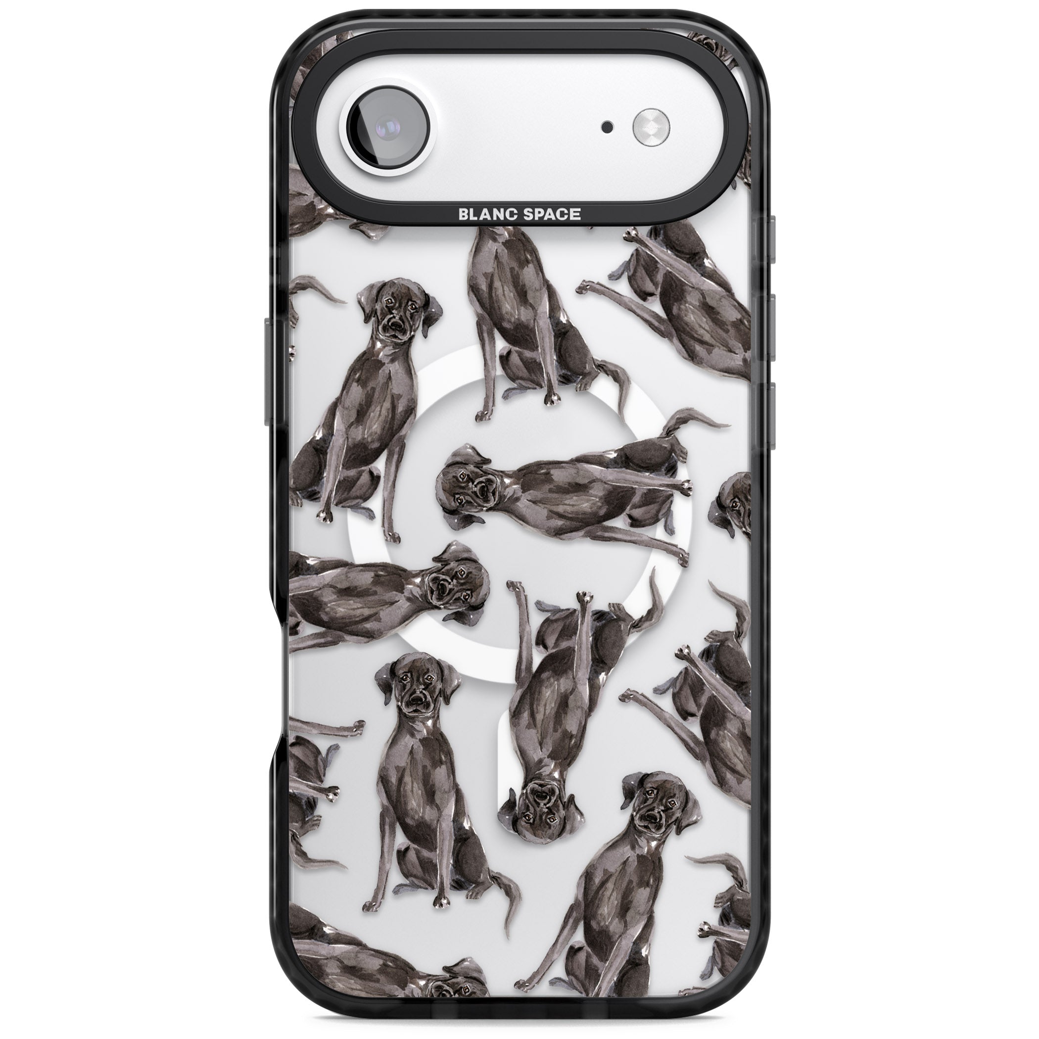 Black Labrador Watercolor Pattern iPhone 17 Air Impact Pro Black Phone Case