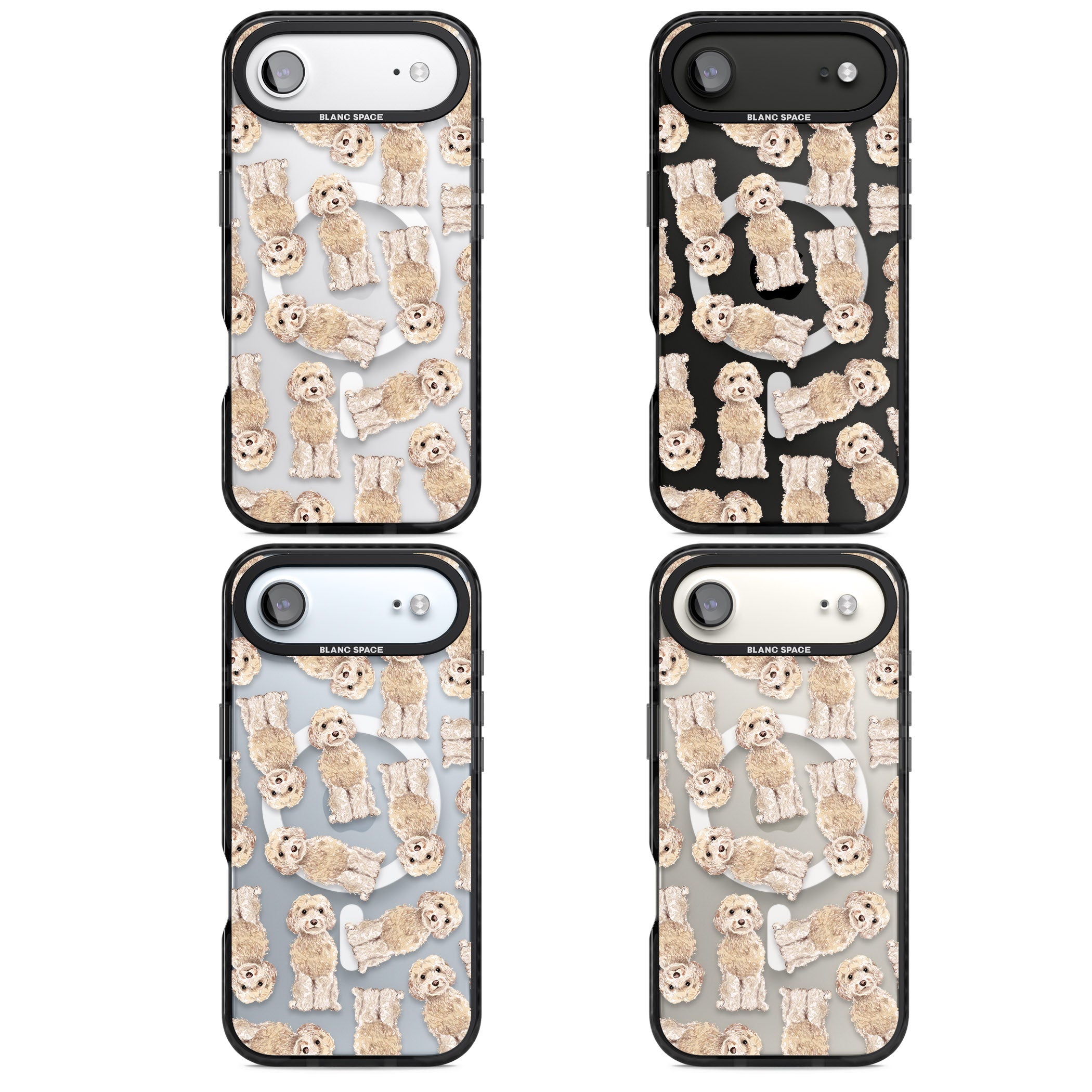 Cockapoo Patterned iPhone 17 Air Impact Pro Black Phone Case APT Impact Protection