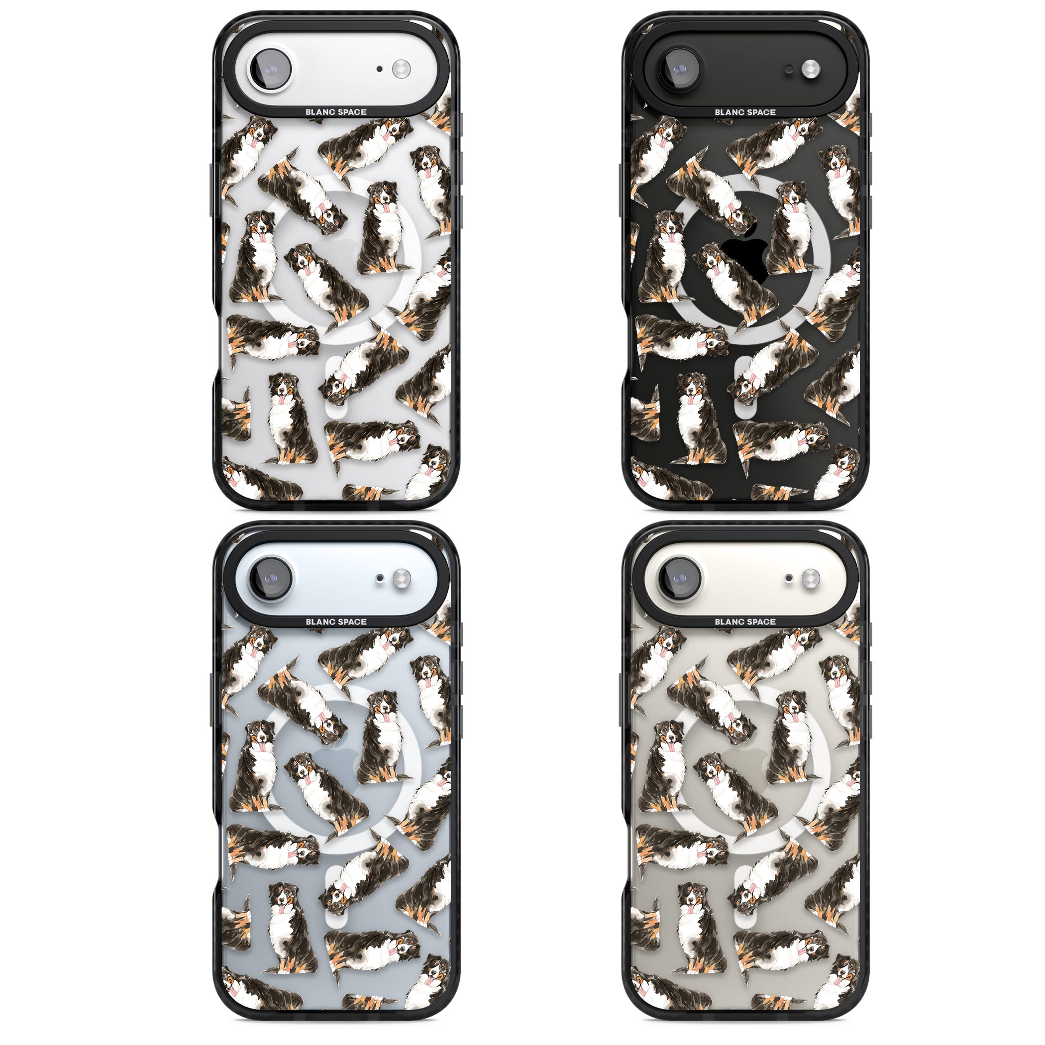 Bernese Mountain Dog Pattern iPhone 17 Air Impact Pro Black Phone Case APT Impact Protection