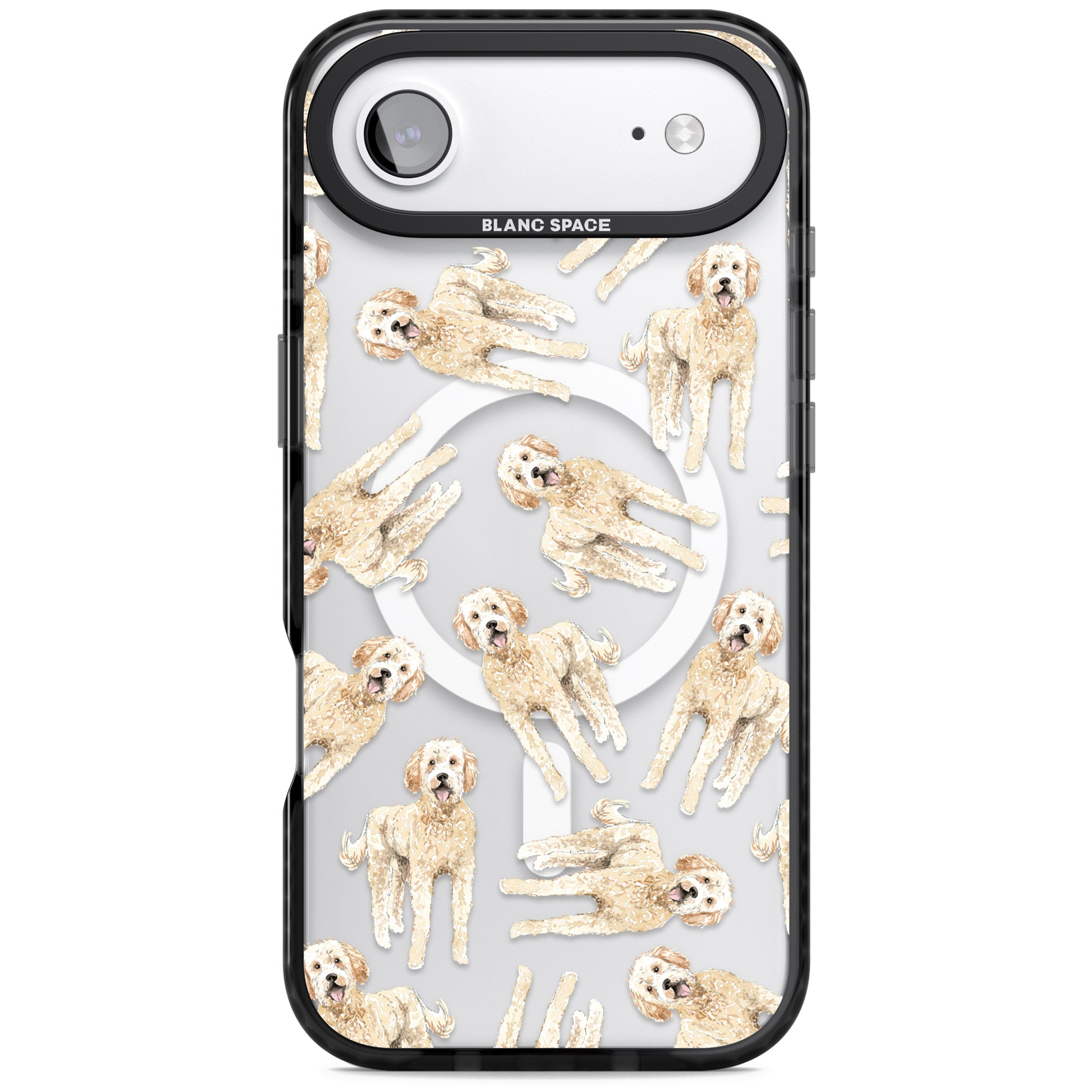 Goldendoodle Watercolour Dog Pattern iPhone 17 Air Impact Pro Black Phone Case