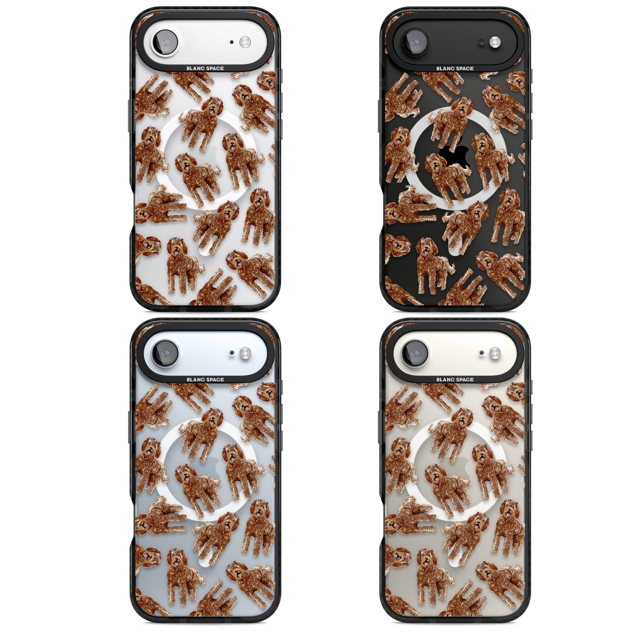 Labradoodle Brown Pattern iPhone 17 Air Impact Pro Black Phone Case APT Impact Protection