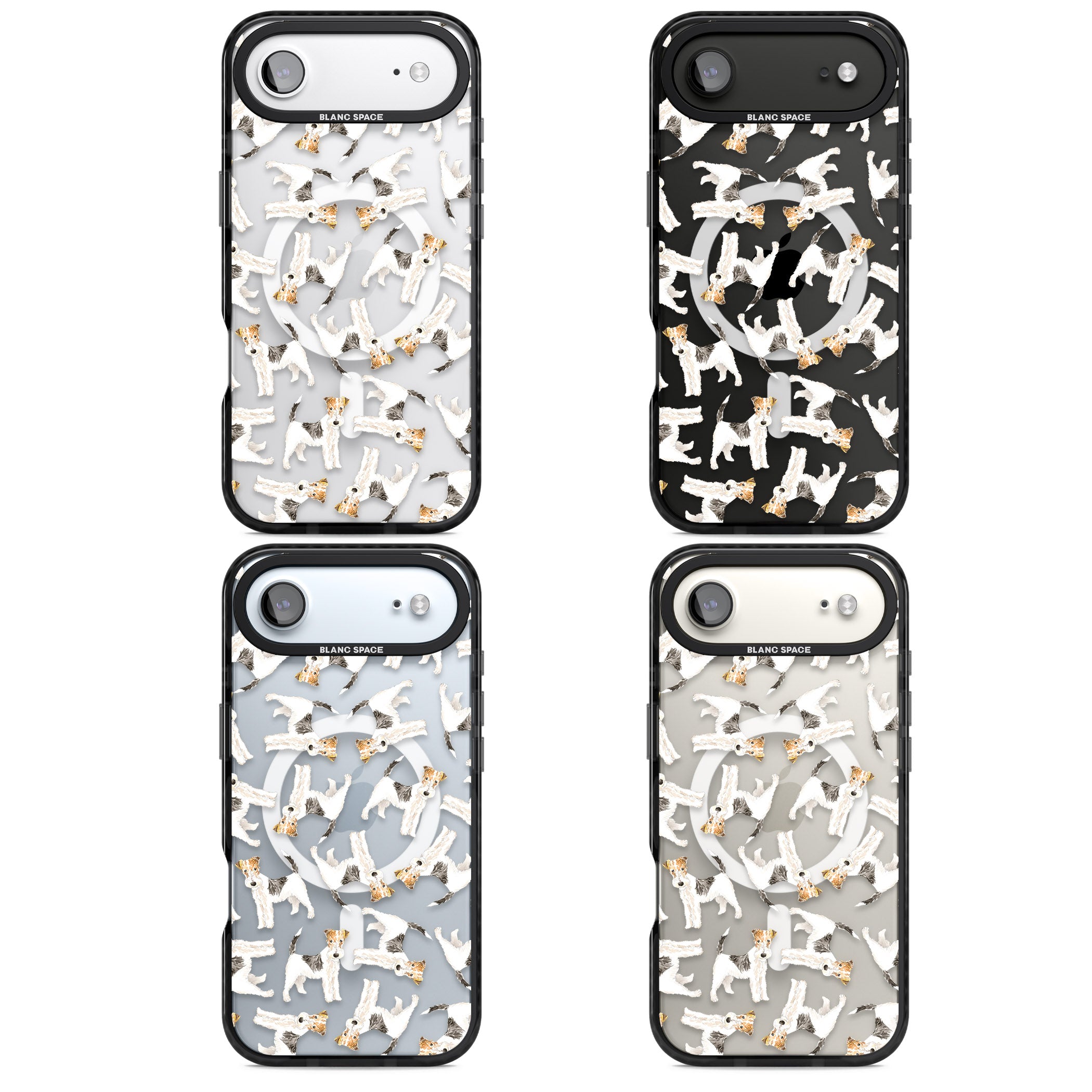 Wire Haired Fox Terrier Dog Pattern iPhone 17 Air Impact Pro Black Phone Case APT Impact Protection