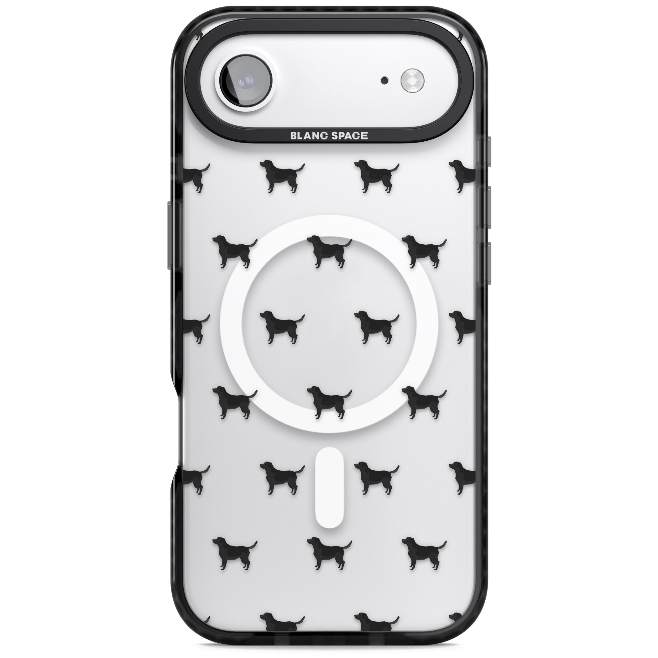 Black Labrador Pattern iPhone 17 Air Impact Pro Black Phone Case