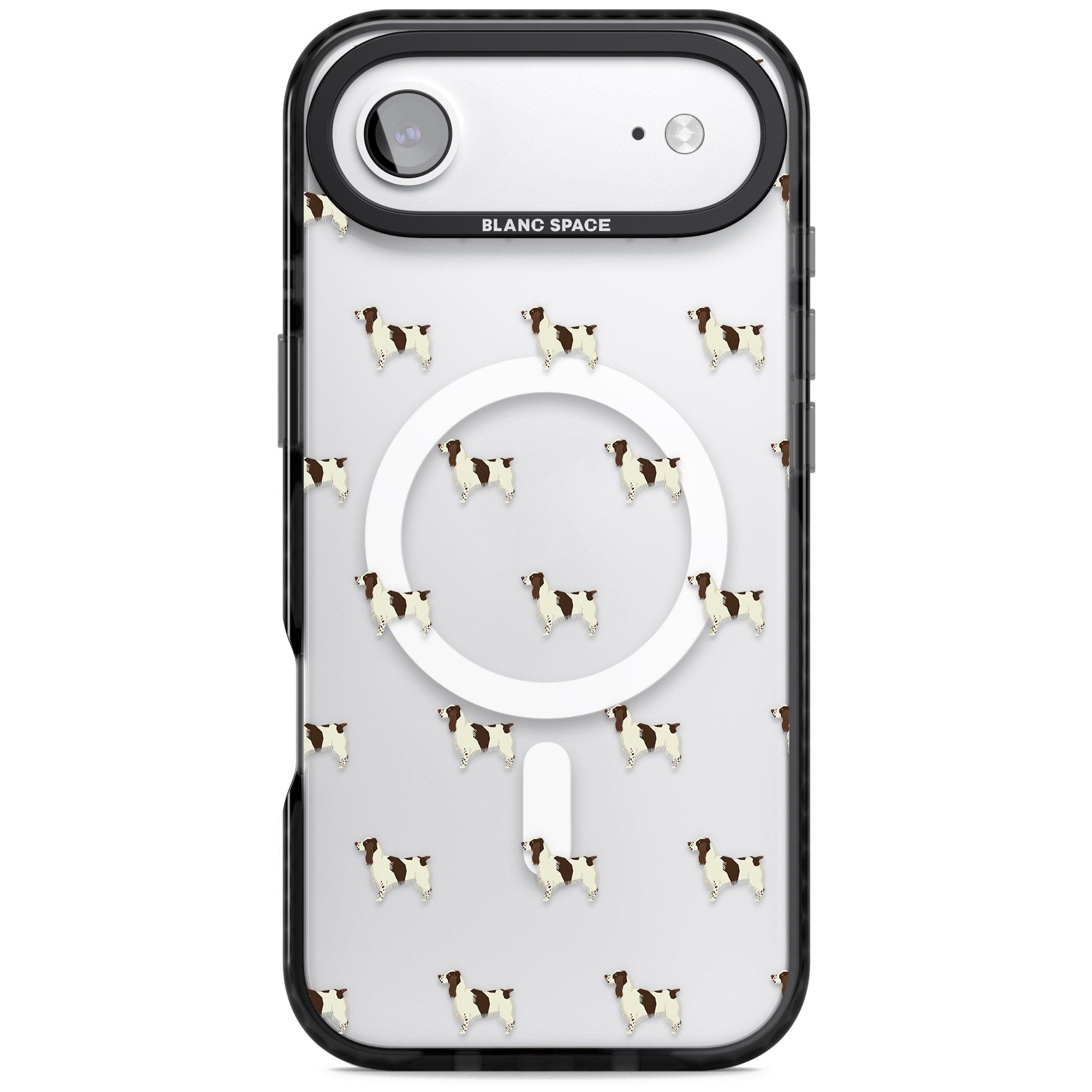 Spaniel Pattern iPhone 17 Air Impact Pro Black Phone Case