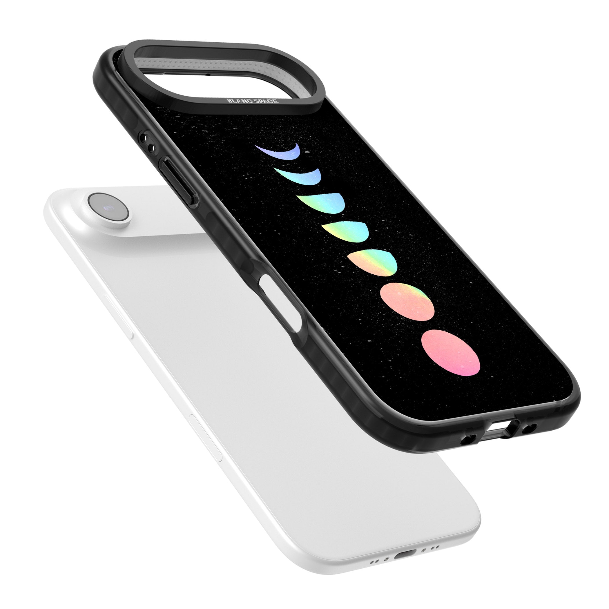 Pastel Moon Phases iPhone 17 Air Impact Pro Black Phone Case Colours