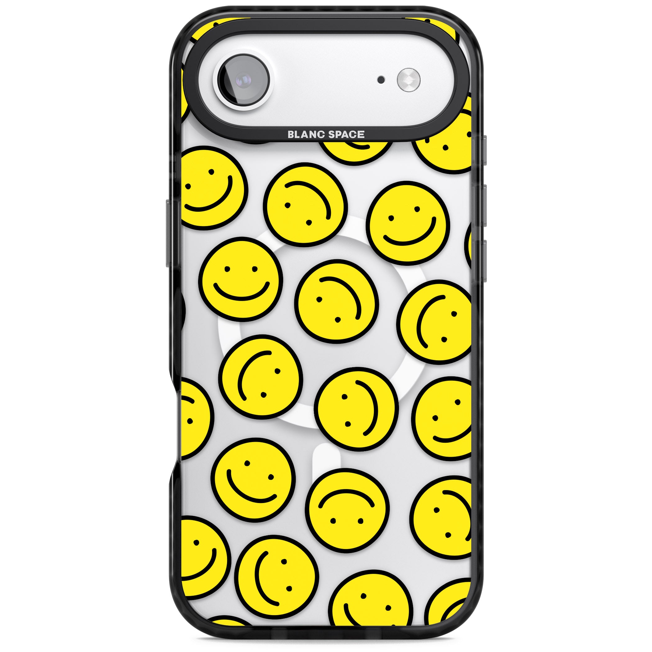 Smiley Face Pattern iPhone 17 Air Impact Pro Black Phone Case