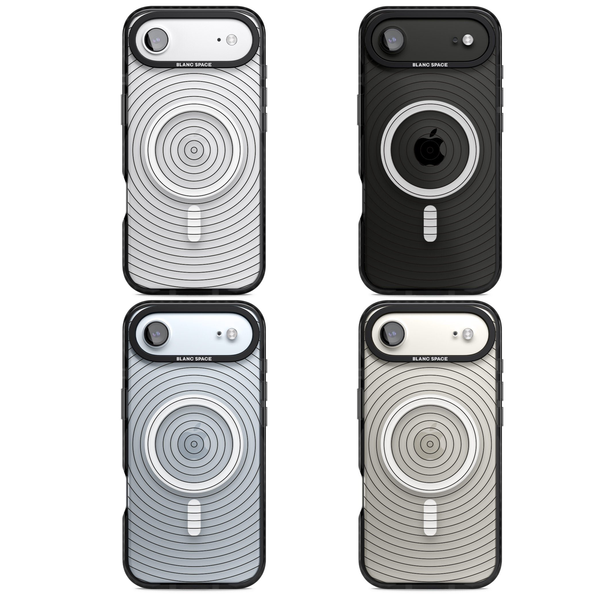 Concentric Lines: Monochrome Vibes iPhone 17 Air Impact Pro Black Phone Case APT Impact Protection
