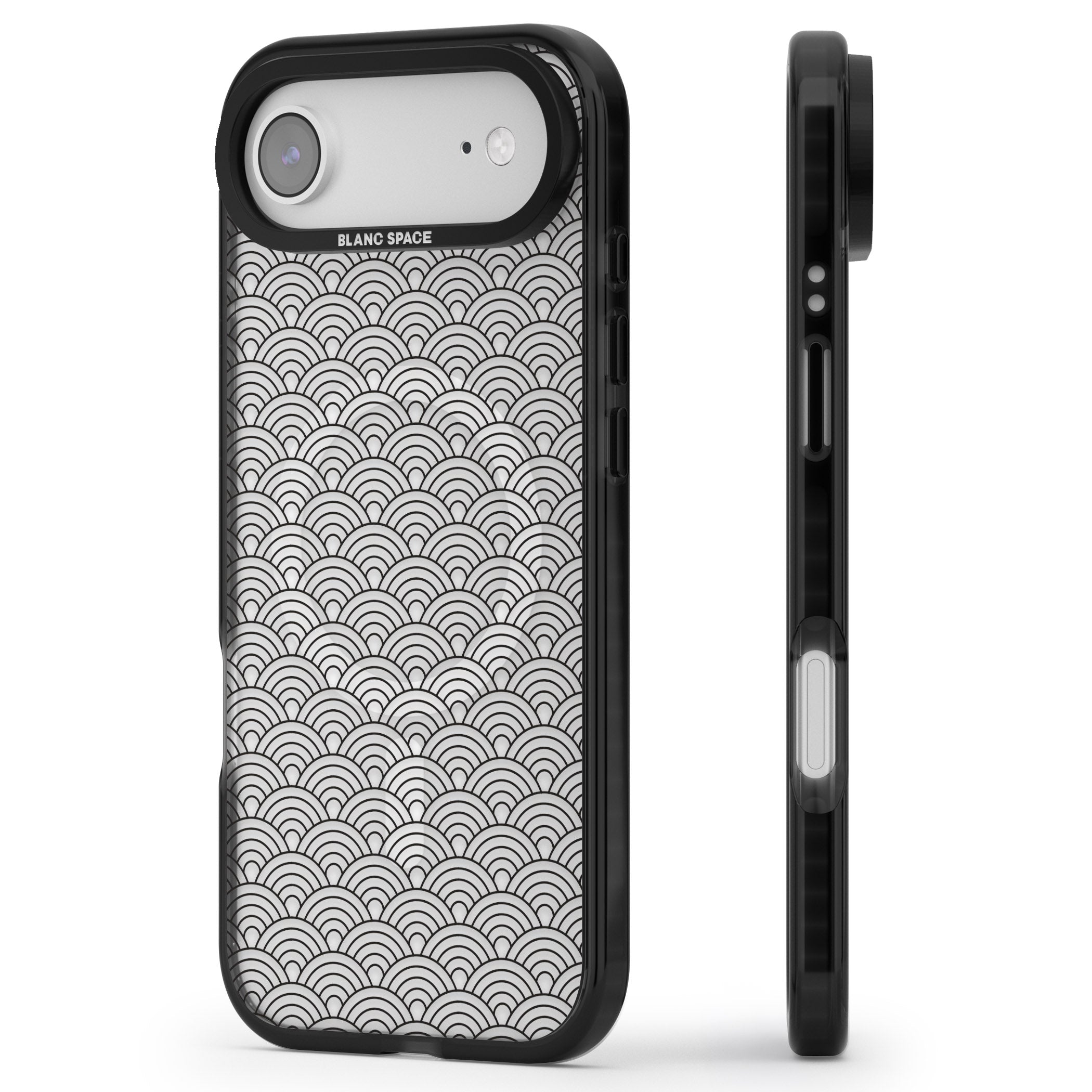 Scalloped Waves iPhone 17 Air Impact Pro Black Phone Case Side Profile