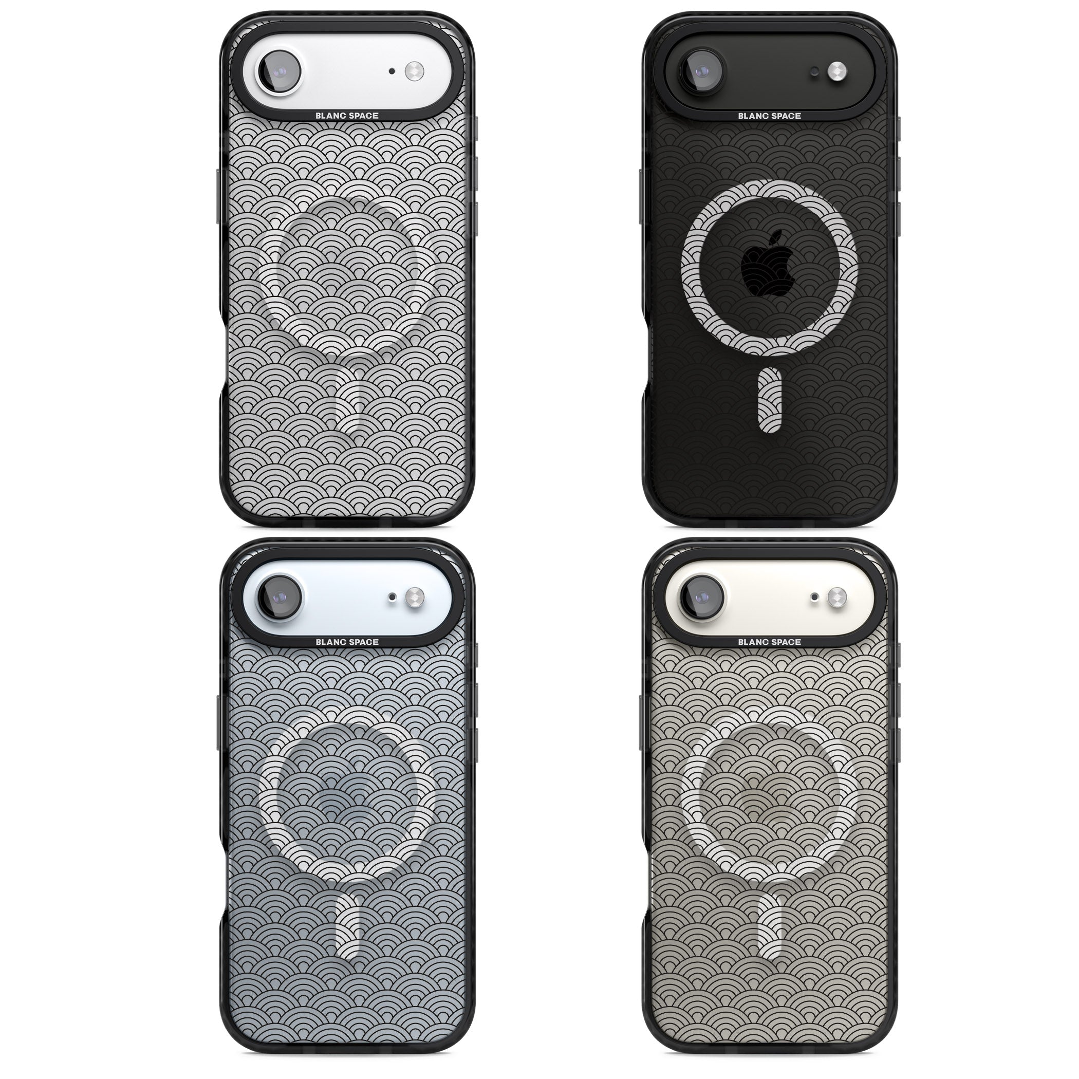 Scalloped Waves iPhone 17 Air Impact Pro Black Phone Case APT Impact Protection