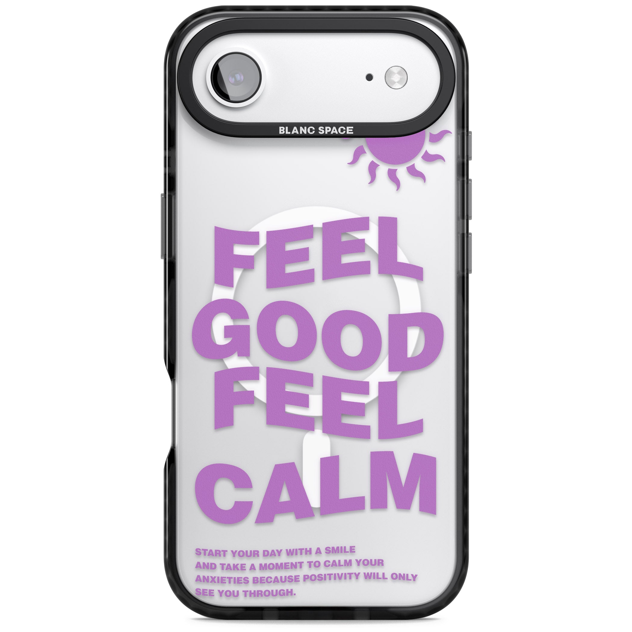 Feel Good Feel Calm (Purple) iPhone 17 Air Impact Pro Black Phone Case