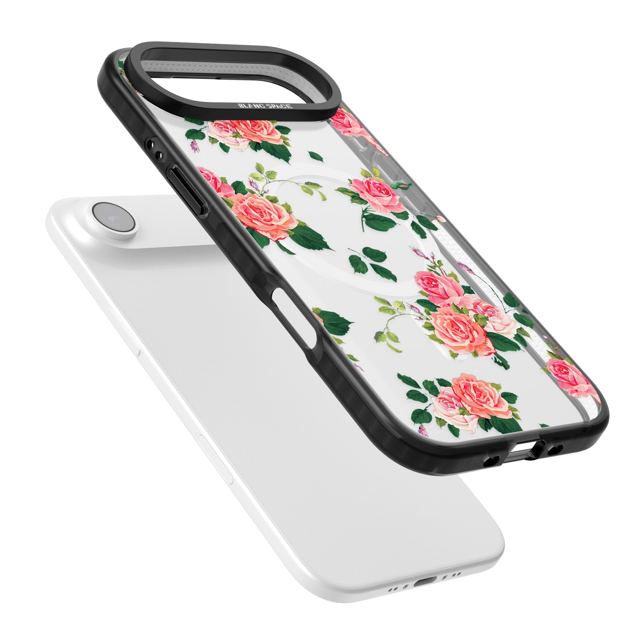 Pink Roses iPhone 17 Air Impact Pro Black Phone Case Colours