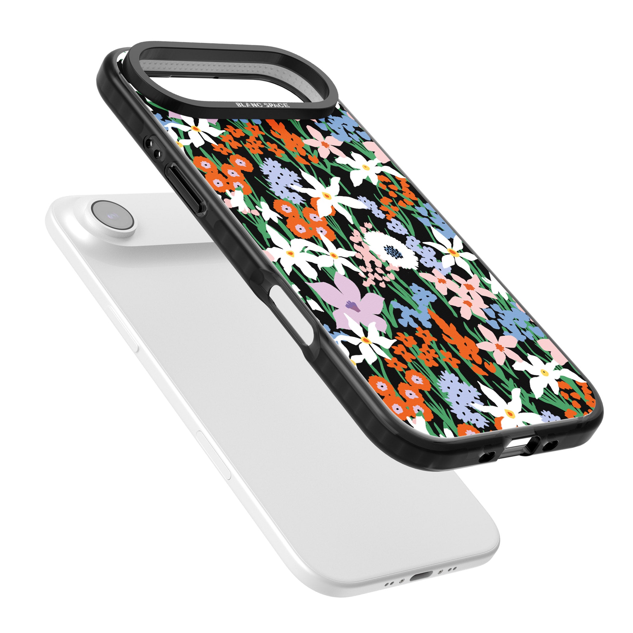 Floral Bloom Meadow Solid iPhone 17 Air Impact Pro Black Phone Case Colours