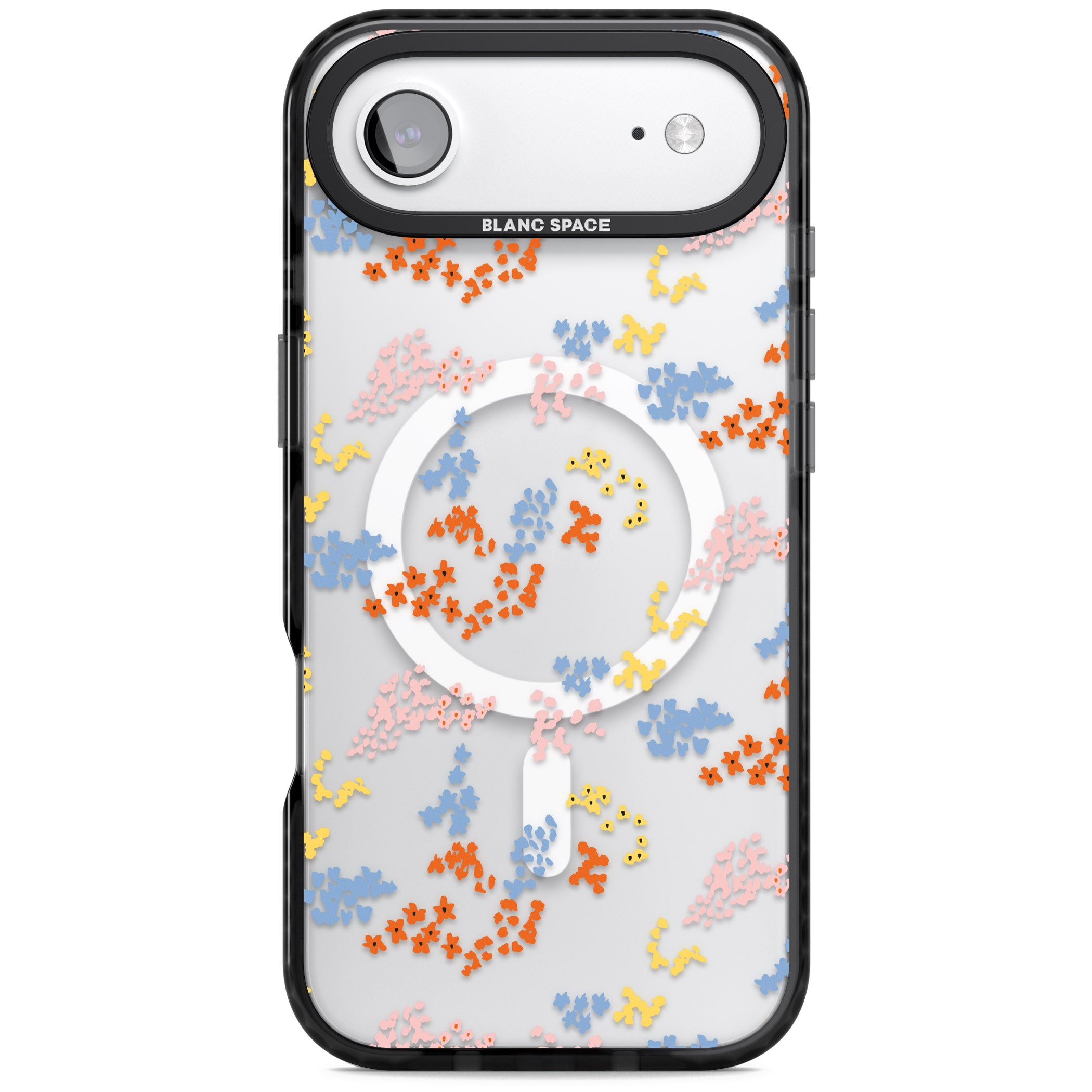 Floral Confetti: Transparent Delight iPhone 17 Air Impact Pro Black Phone Case