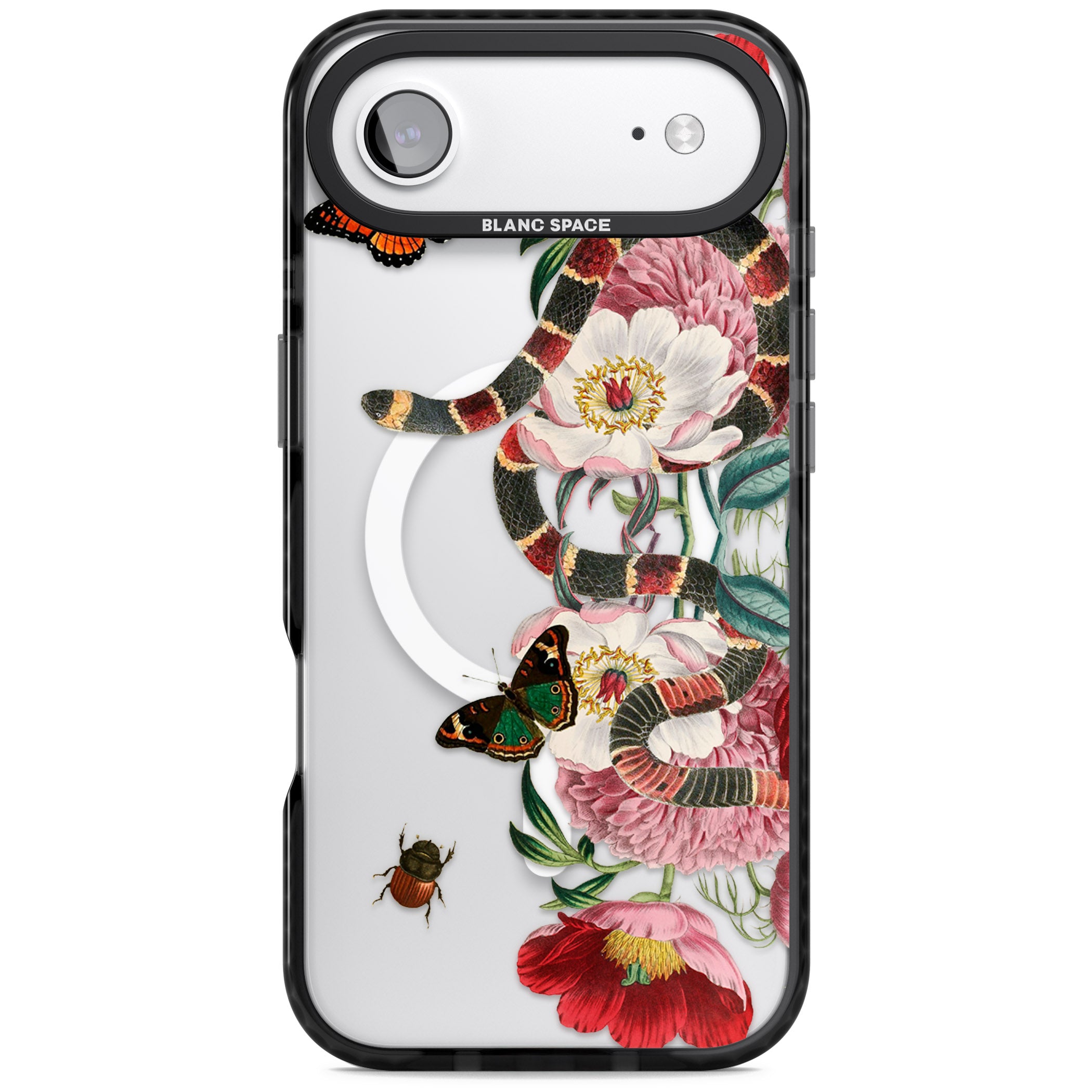 Floral Snake iPhone 17 Air Impact Pro Black Phone Case