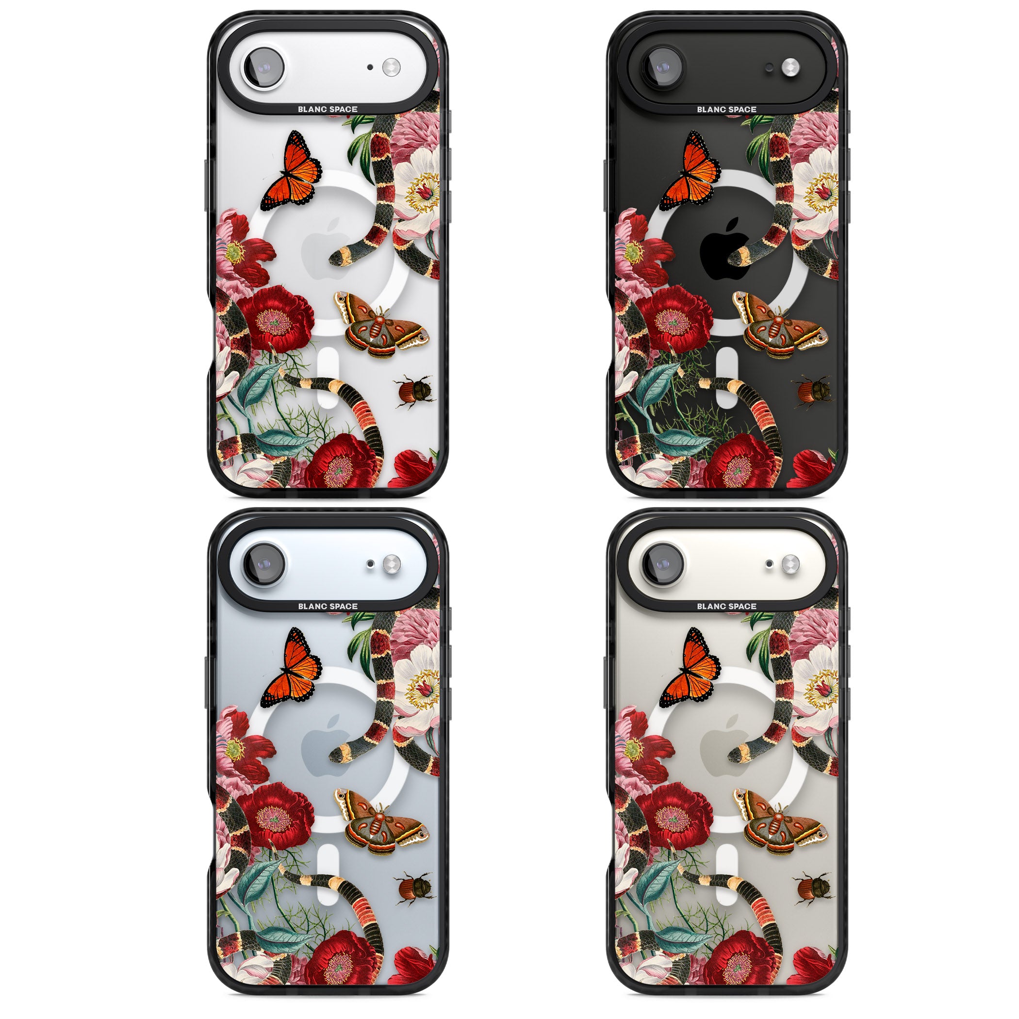 Botanical Snake iPhone 17 Air Impact Pro Black Phone Case APT Impact Protection