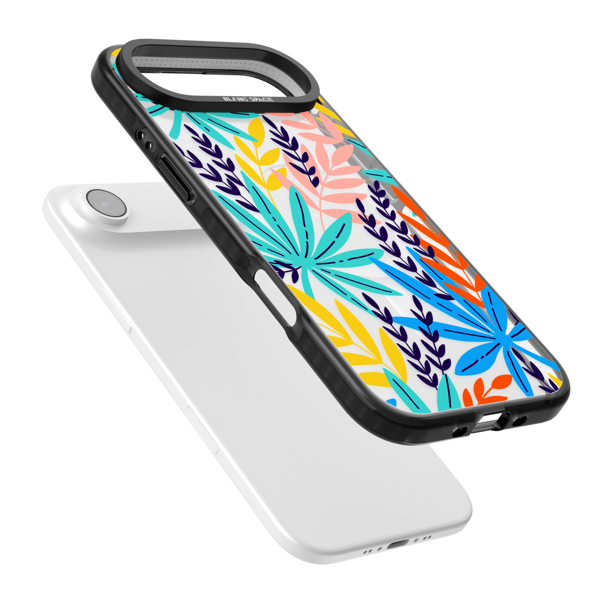 Tropical Palm Leaves iPhone 17 Air Impact Pro Black Phone Case Colours