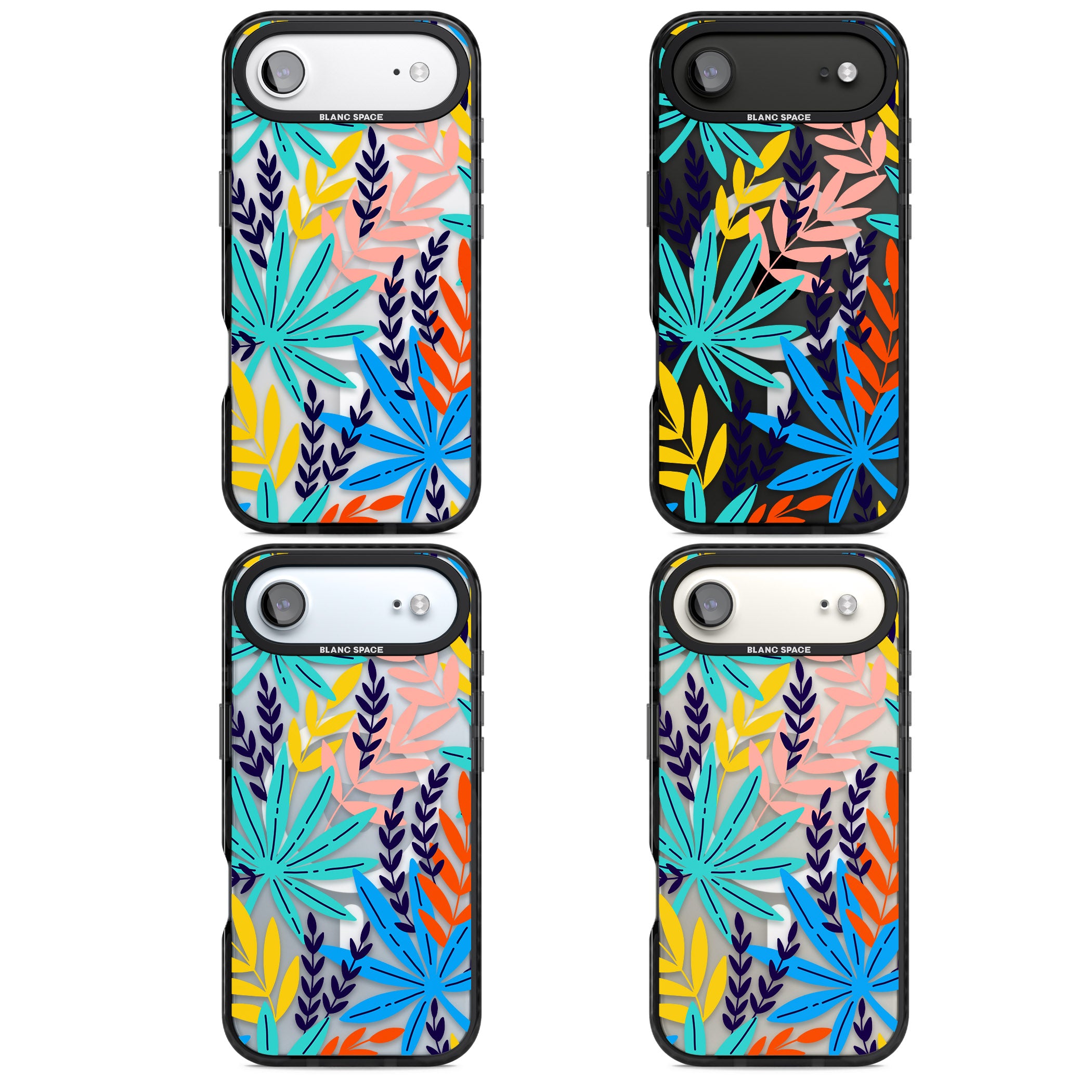 Tropical Palm Leaves iPhone 17 Air Impact Pro Black Phone Case APT Impact Protection