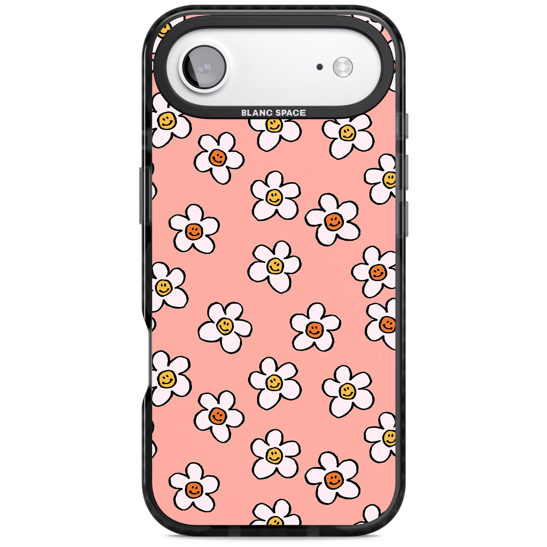 Peachy Daisy Smiles iPhone 17 Air Impact Pro Black Phone Case