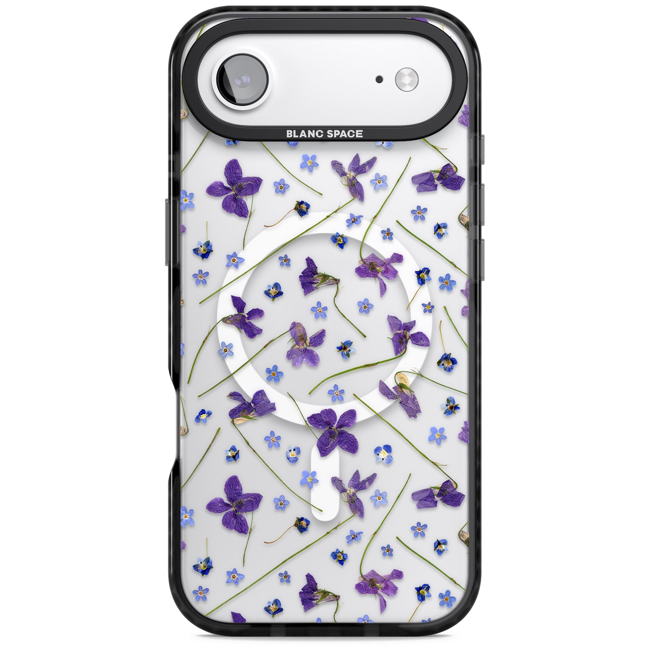Pressed Violet Flower iPhone 17 Air Impact Pro Black Phone Case