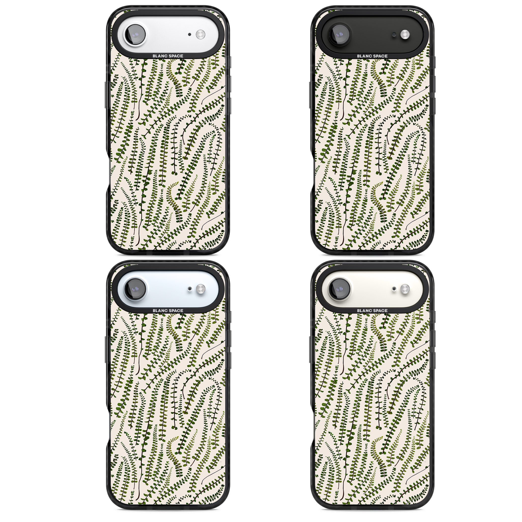 Fern Leaf Pattern iPhone 17 Air Impact Pro Black Phone Case APT Impact Protection