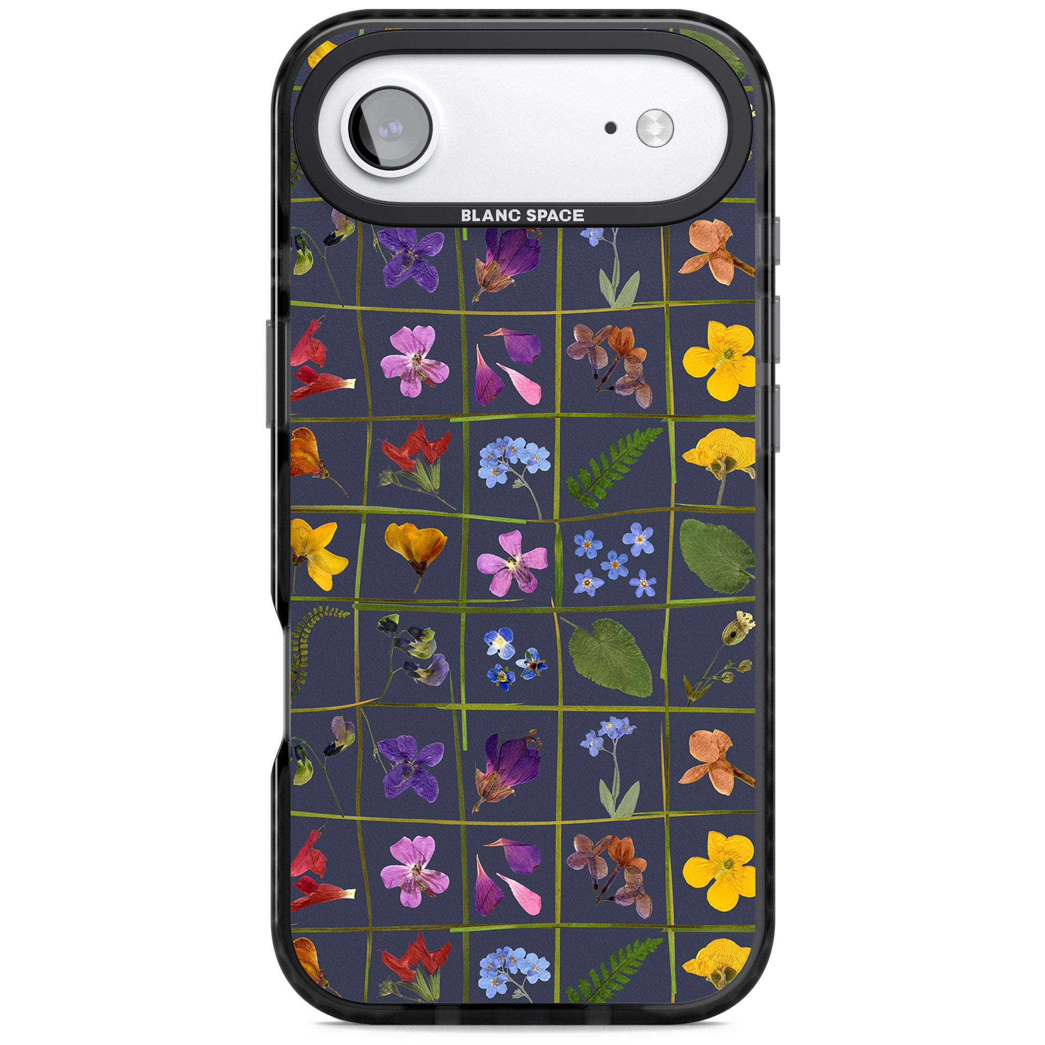 Wildflower Grid iPhone 17 Air Impact Pro Black Phone Case