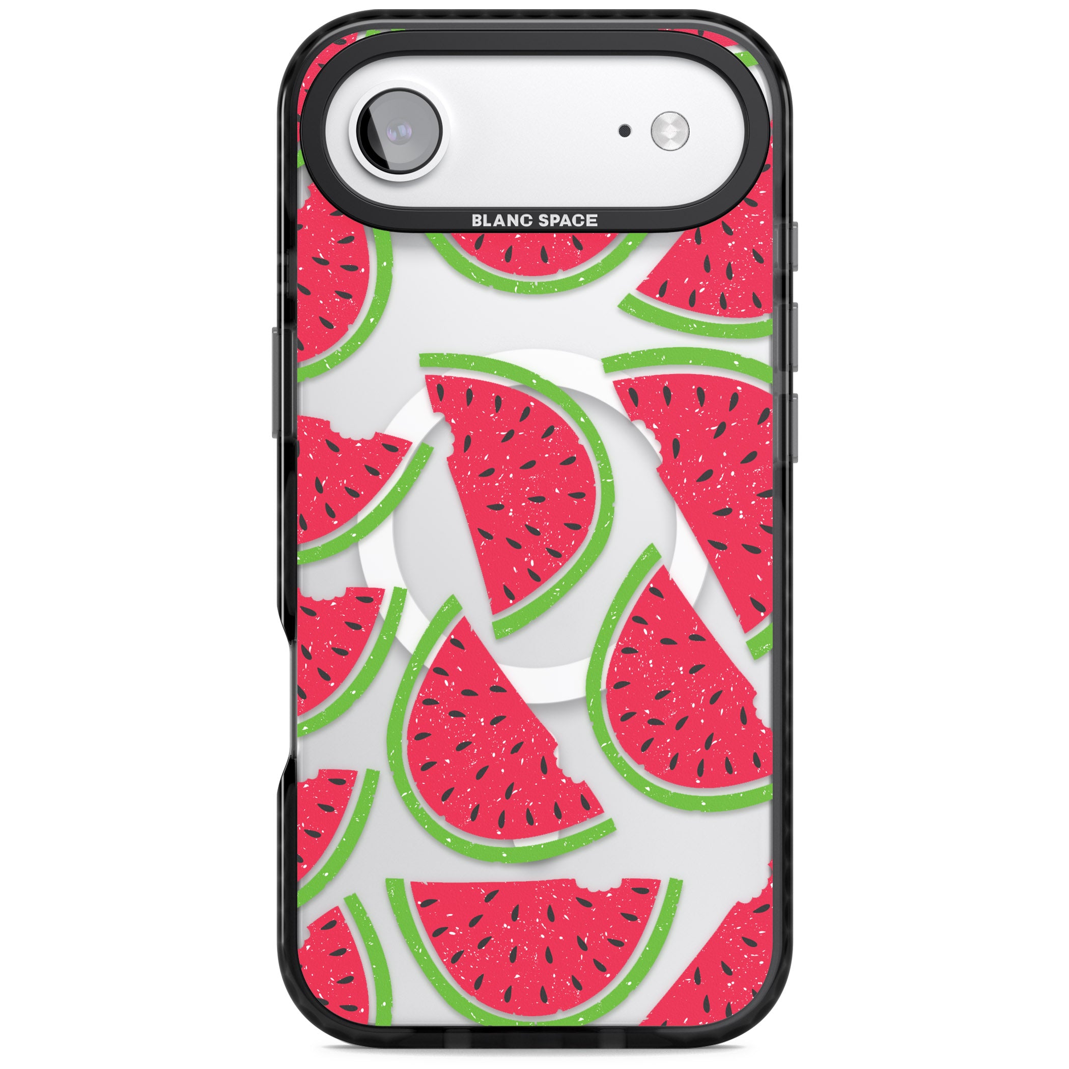 Watermelon Pattern iPhone 17 Air Impact Pro Black Phone Case