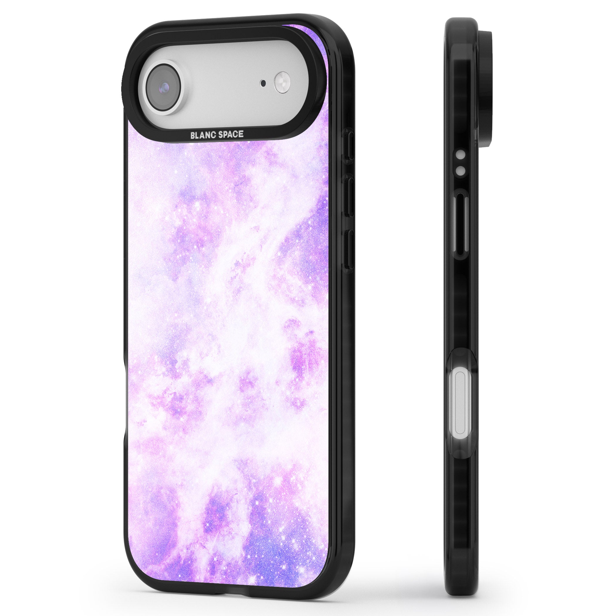 Purple Galaxy Vibes iPhone 17 Air Impact Pro Black Phone Case Side Profile
