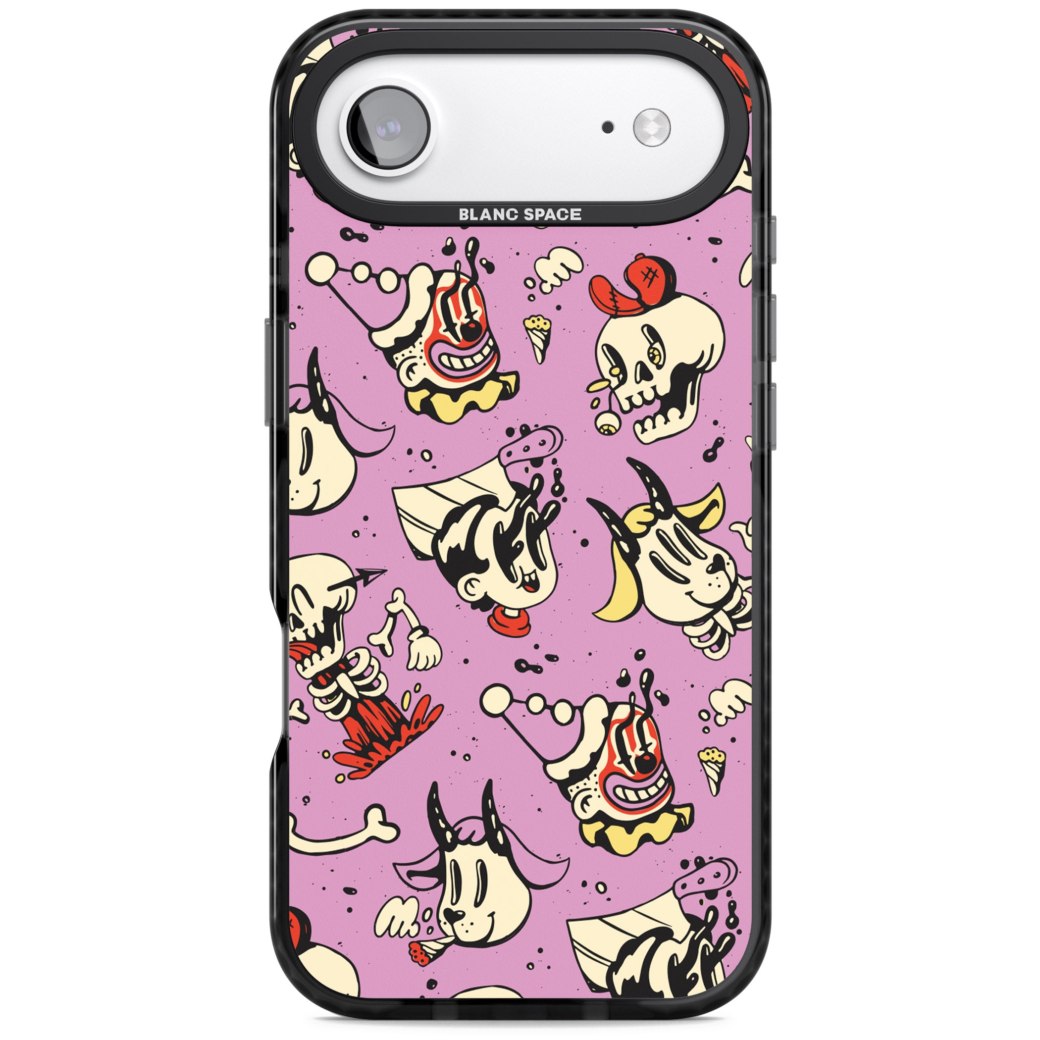 Purple Retro Halloween Pattern iPhone 17 Air Impact Pro Black Phone Case