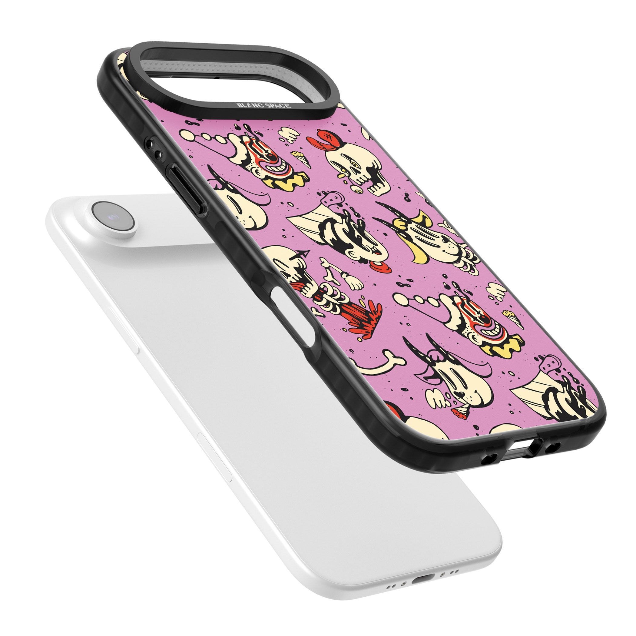 Purple Retro Halloween Pattern iPhone 17 Air Impact Pro Black Phone Case Colours