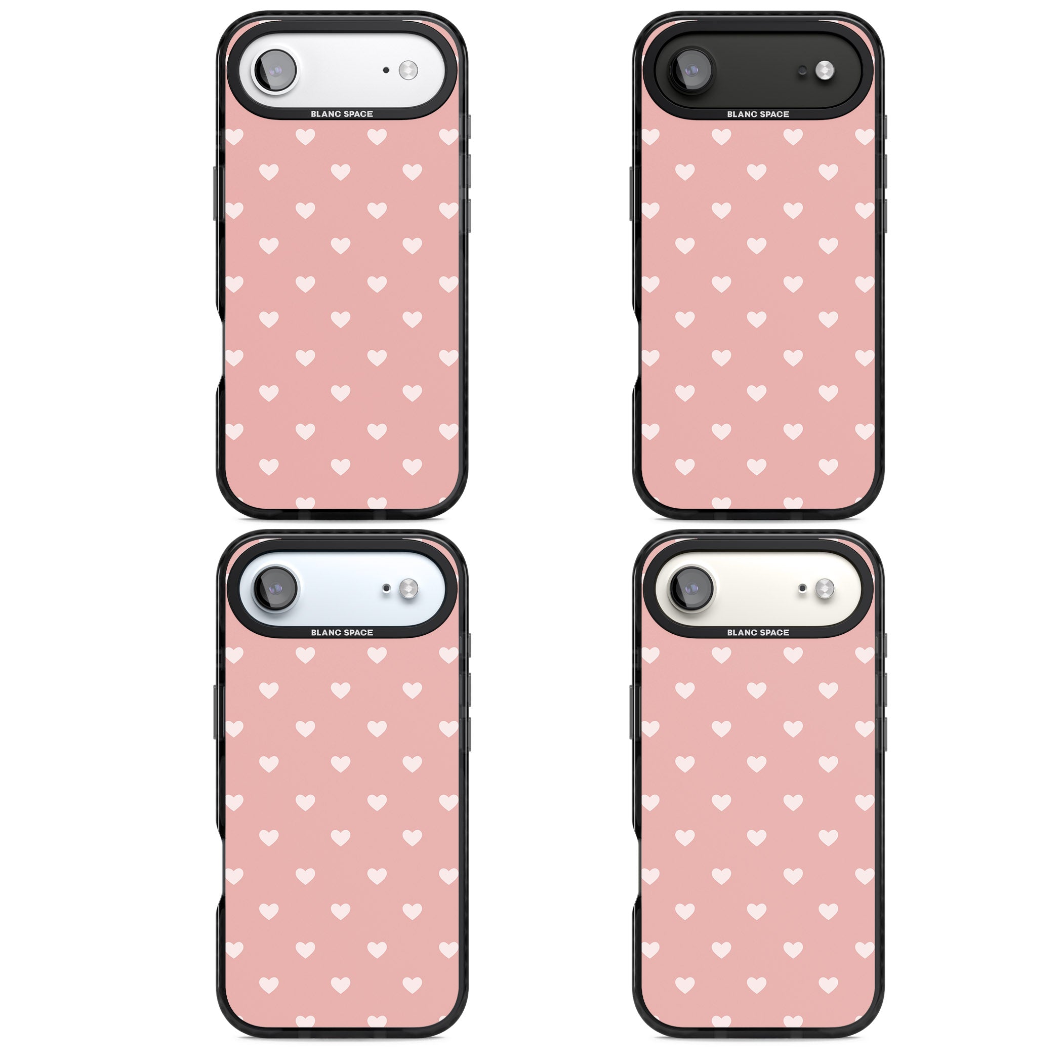 Small Heart Pattern: Pink iPhone 17 Air Impact Pro Black Phone Case APT Impact Protection