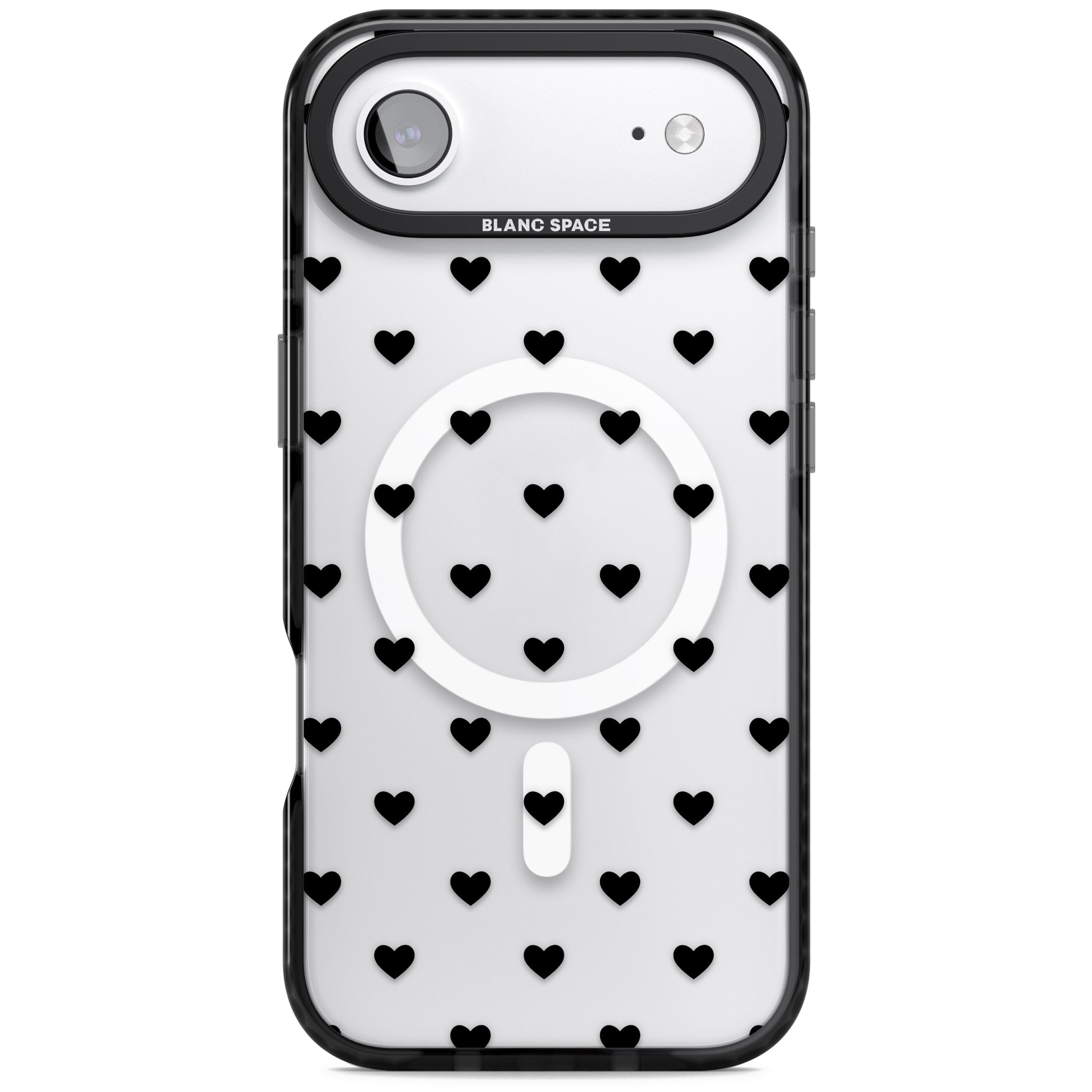 Small Heart Pattern: White & iPhone 17 Air Impact Pro Black Phone Case