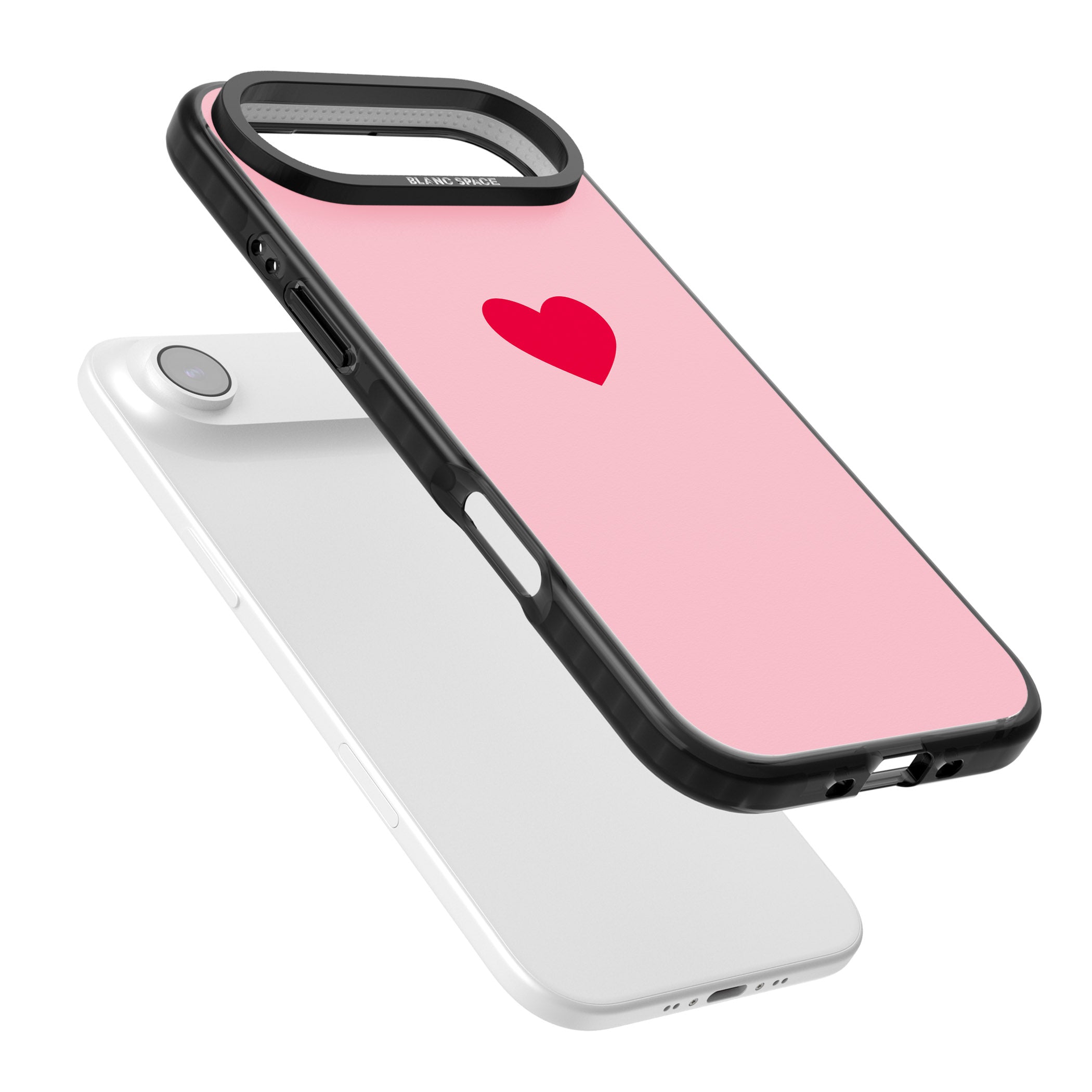 Red & Pink Heart iPhone 17 Air Impact Pro Black Phone Case Colours