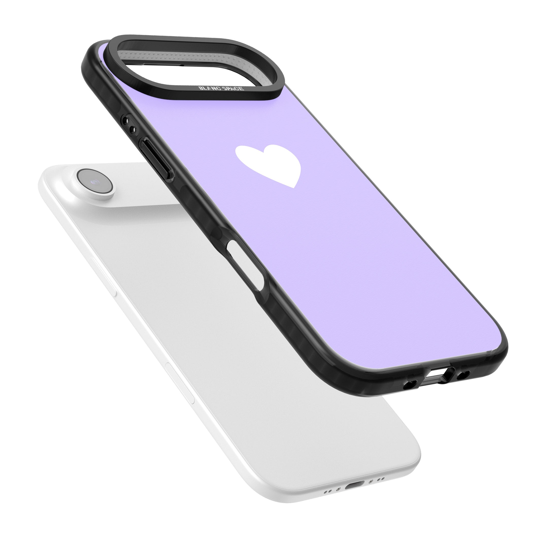 Pale Purple Heart iPhone 17 Air Impact Pro Black Phone Case Colours