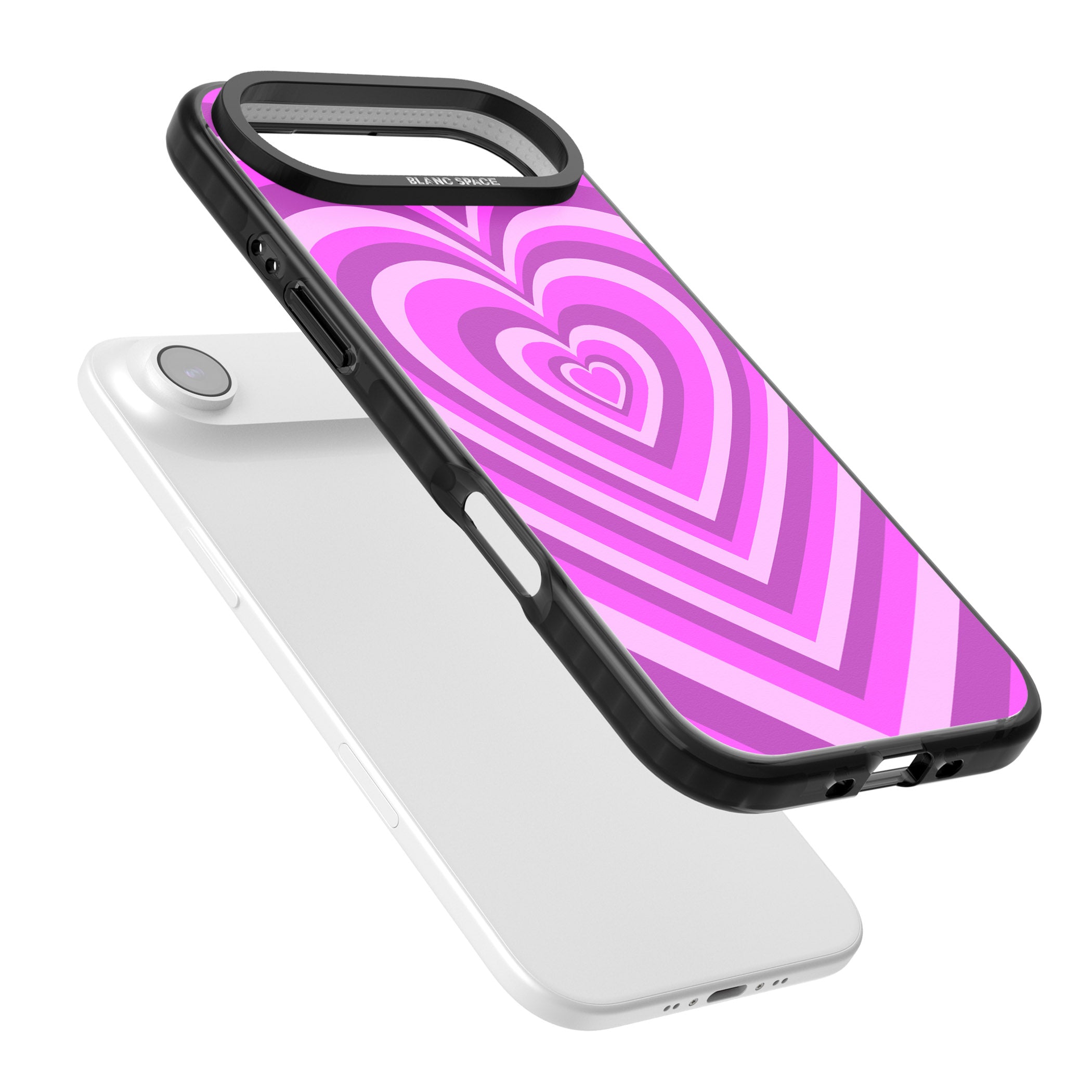 Pink Heart Illusion iPhone 17 Air Impact Pro Black Phone Case Colours