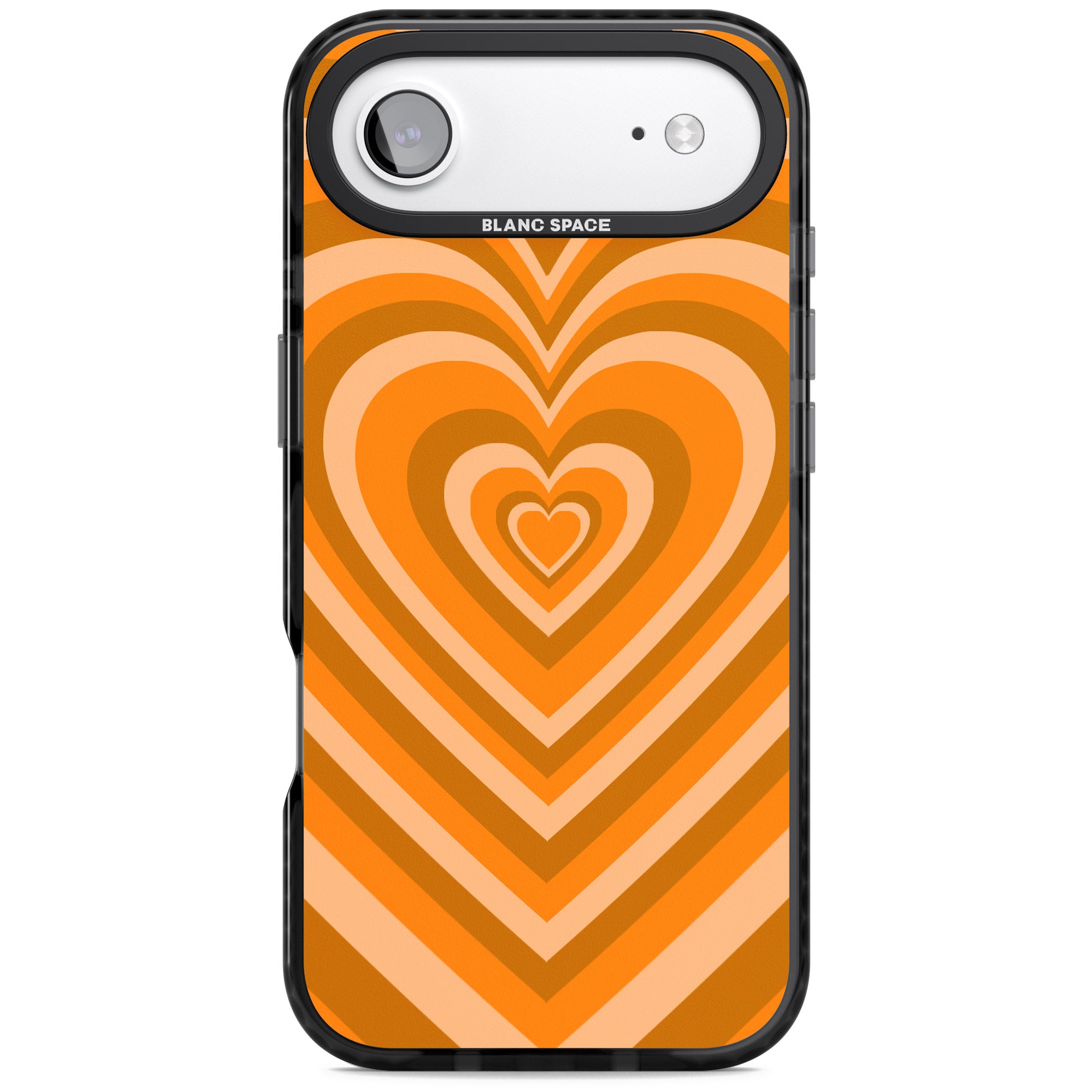 Orange Heart Illusion iPhone 17 Air Impact Pro Black Phone Case